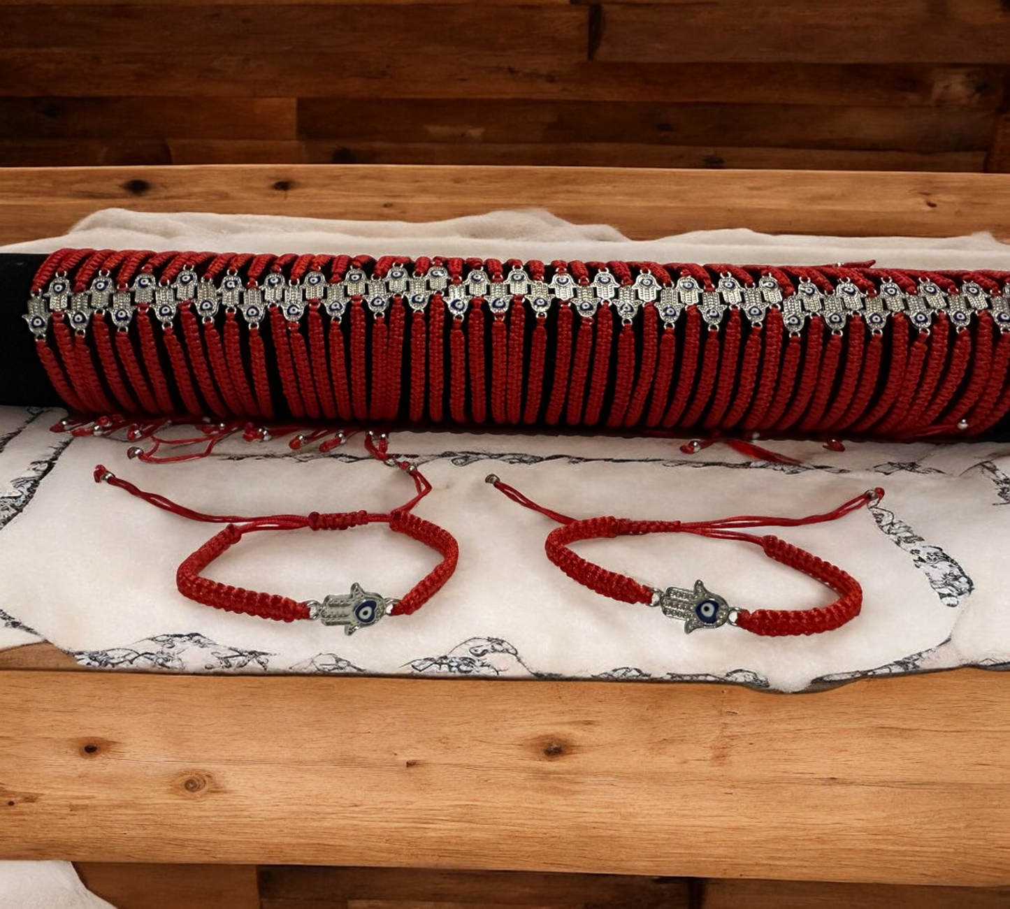 Adjustable Evil Eye Threaded Bracelets Hamsa Red