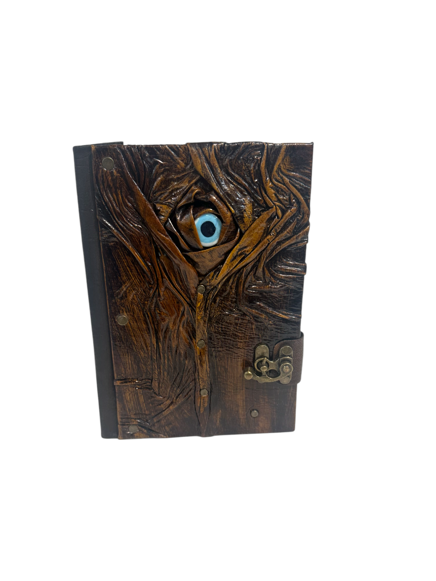 Handmade Leather Journal Brown Evil Eye