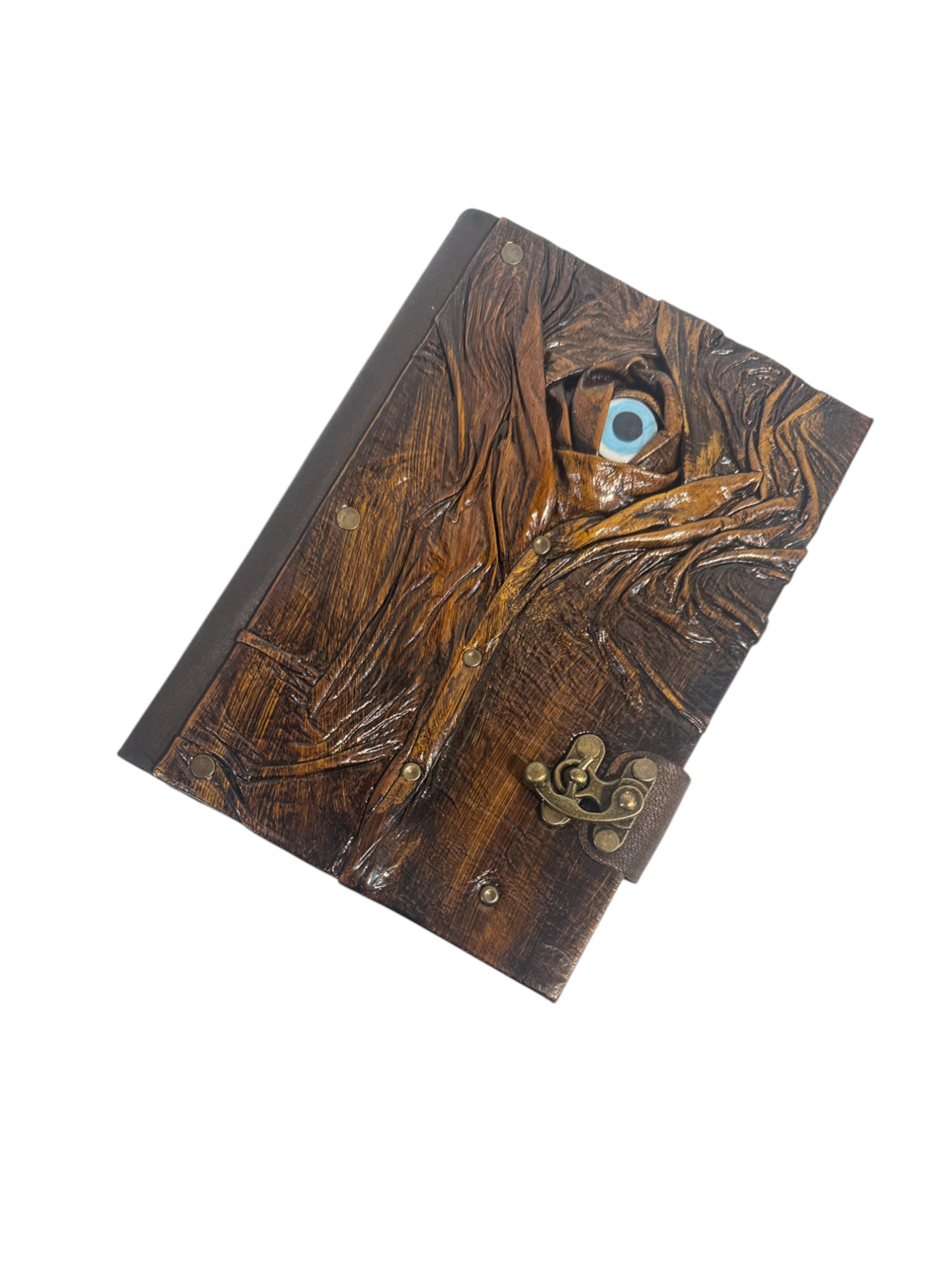 Handmade Leather Journal Brown Evil Eye