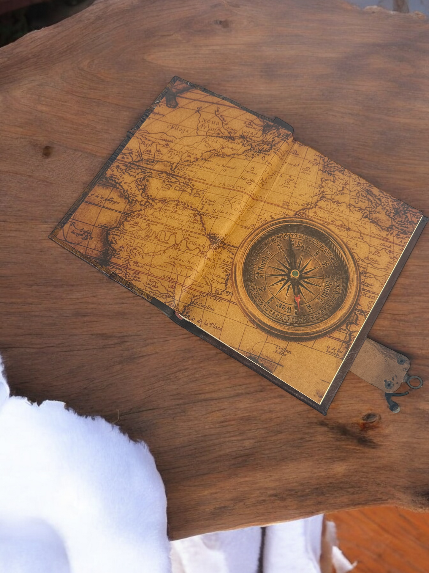 Handmade Leather Journal Brown Evil Eye