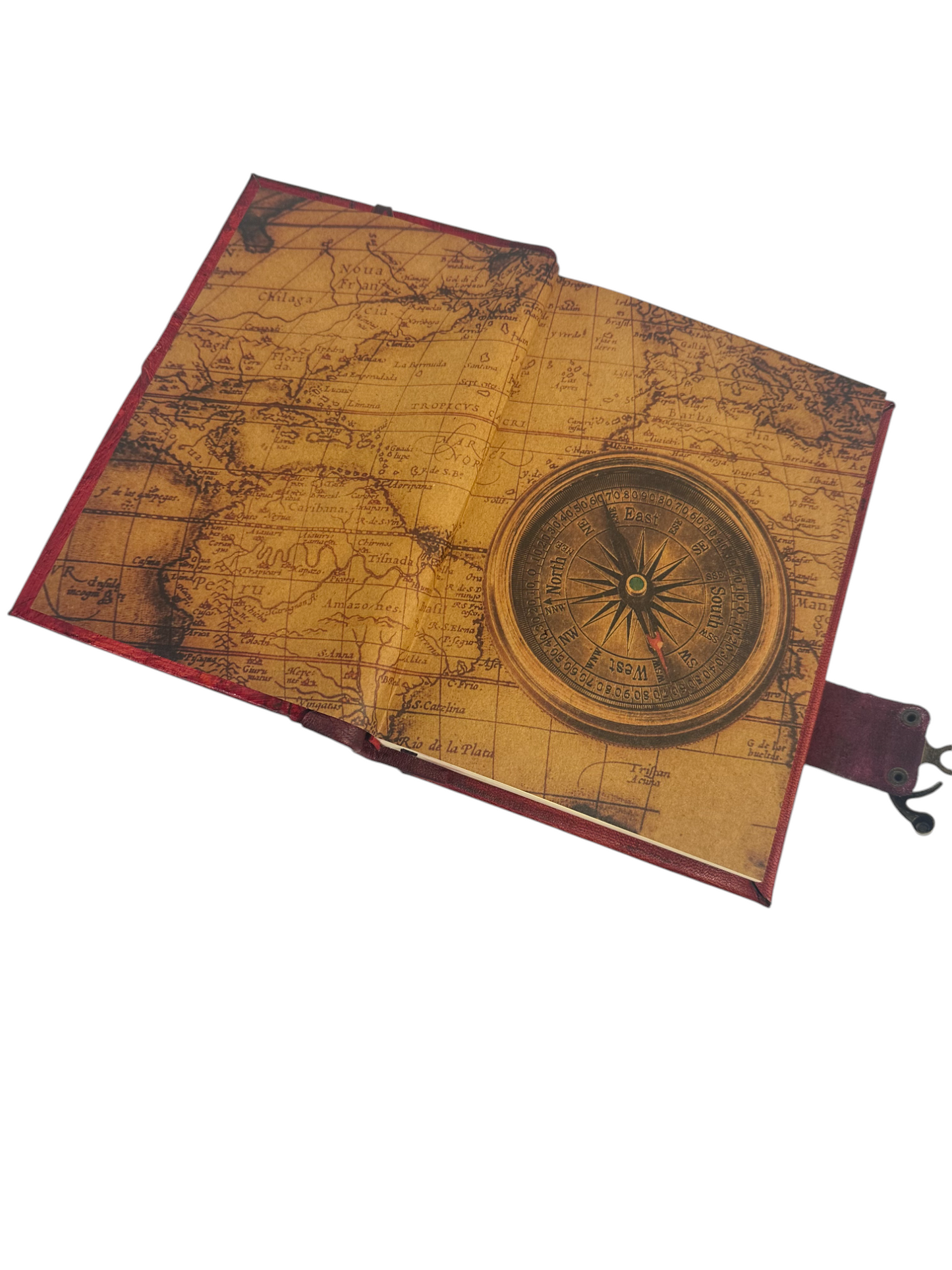 Handmade Leather Journal Owl Red
