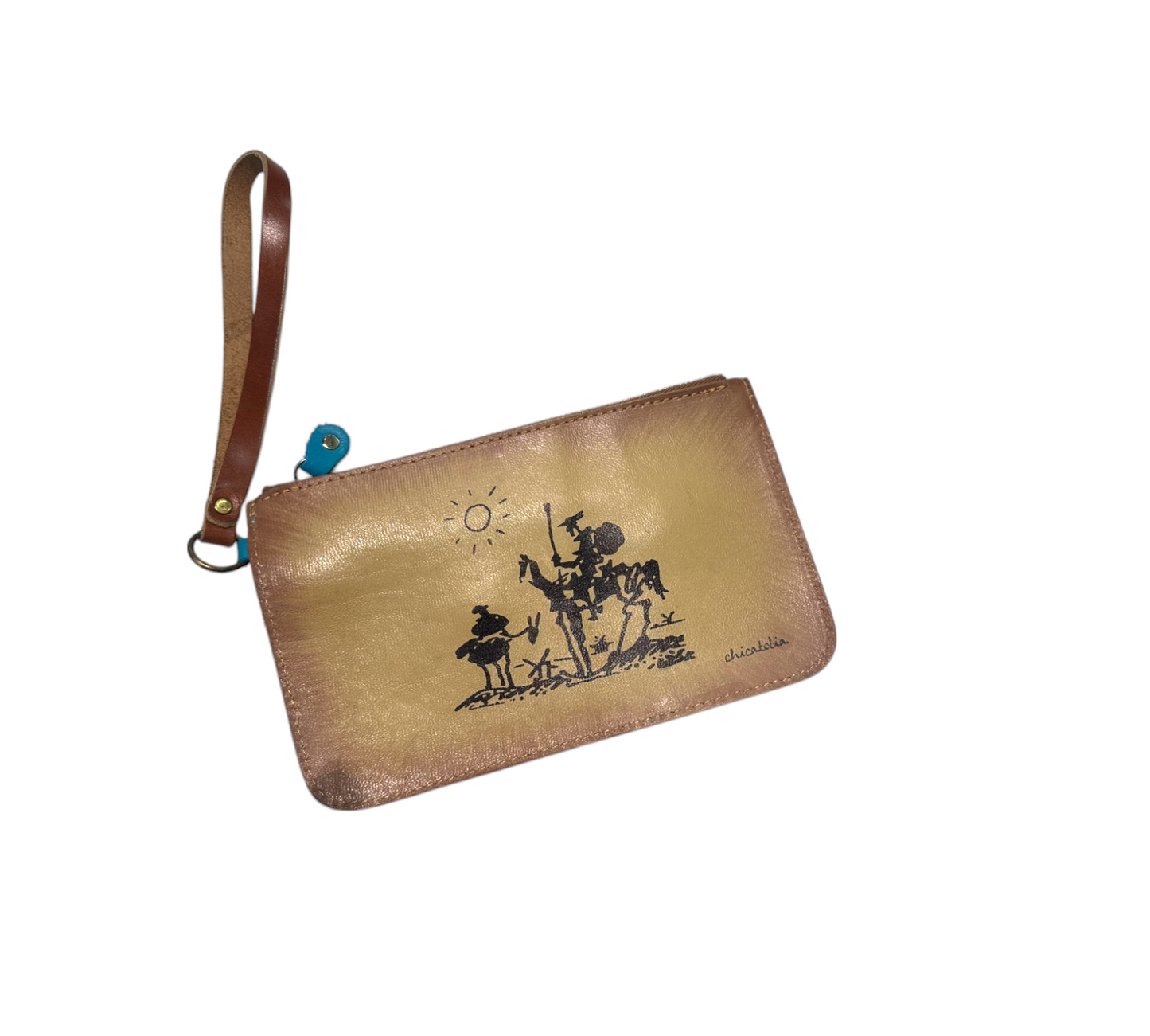 Hand Painted Leather Large Wallet Don Quixote