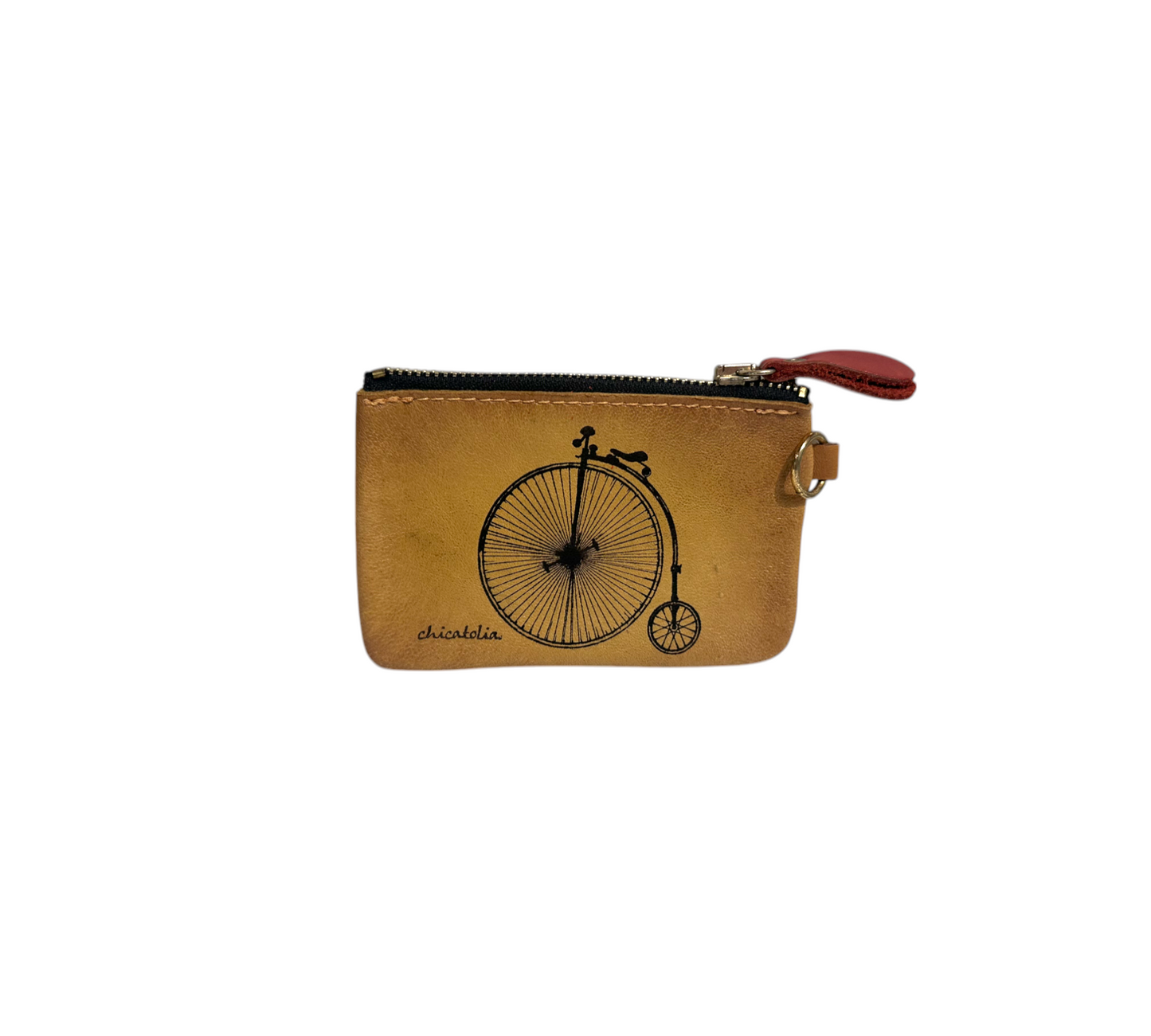 Hand Painted Handmade Genuine Leather Wallet Bicycle
