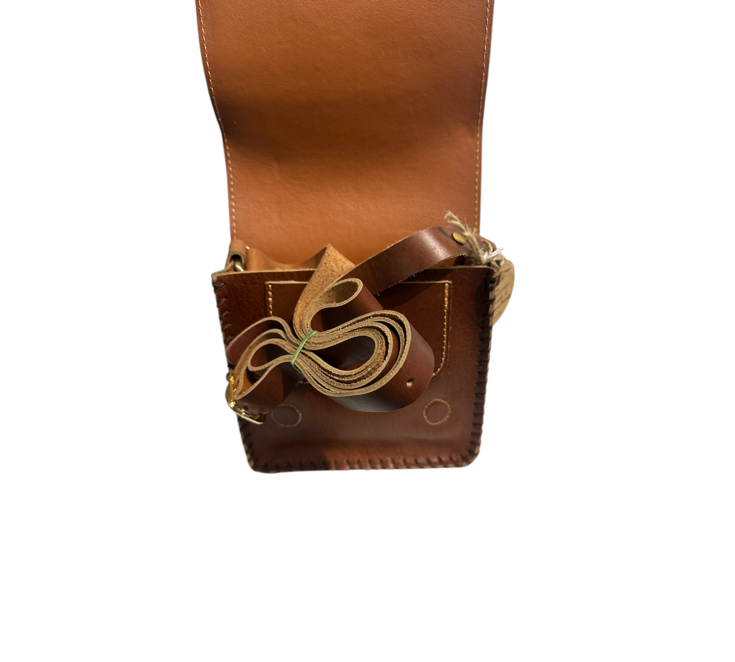 Hand Painted Piggy Leather Crossbody Hardcase