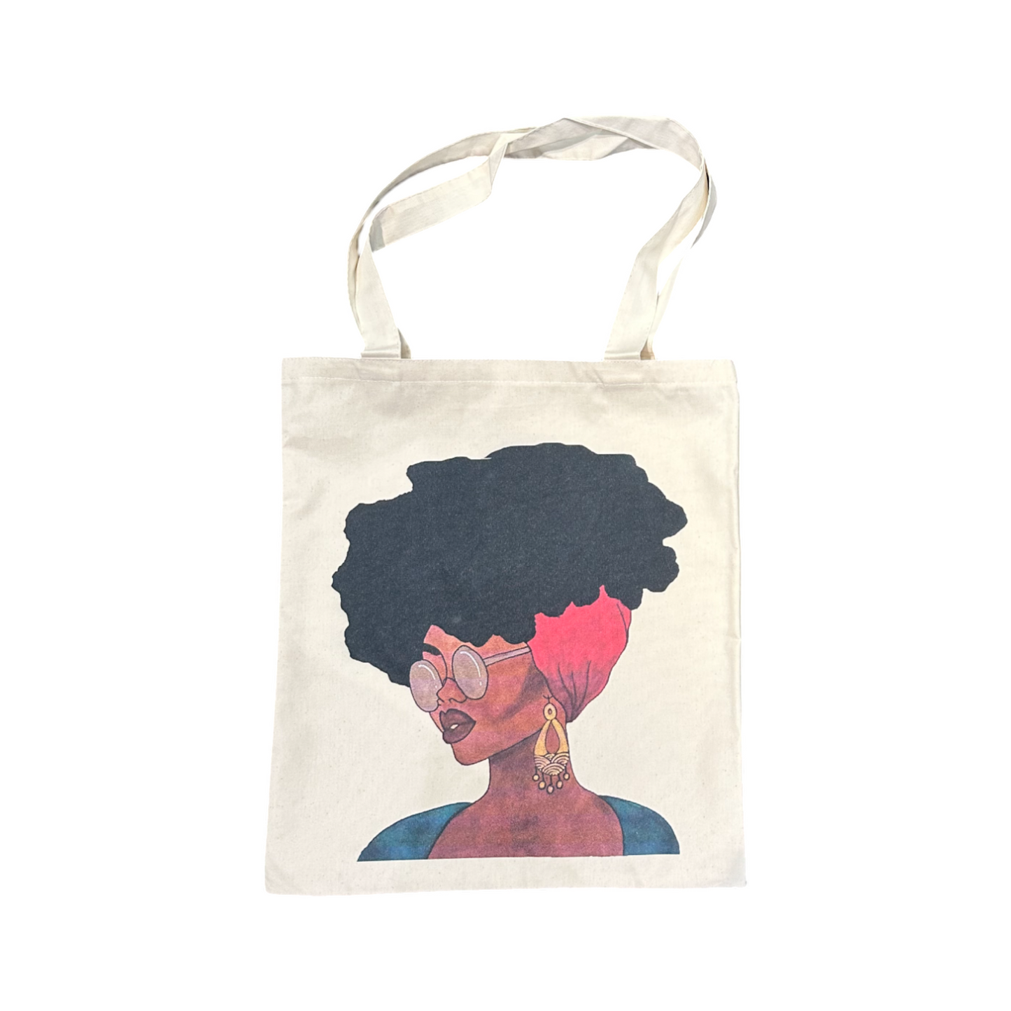 Organic Cotton Tote Bag Cool Afro