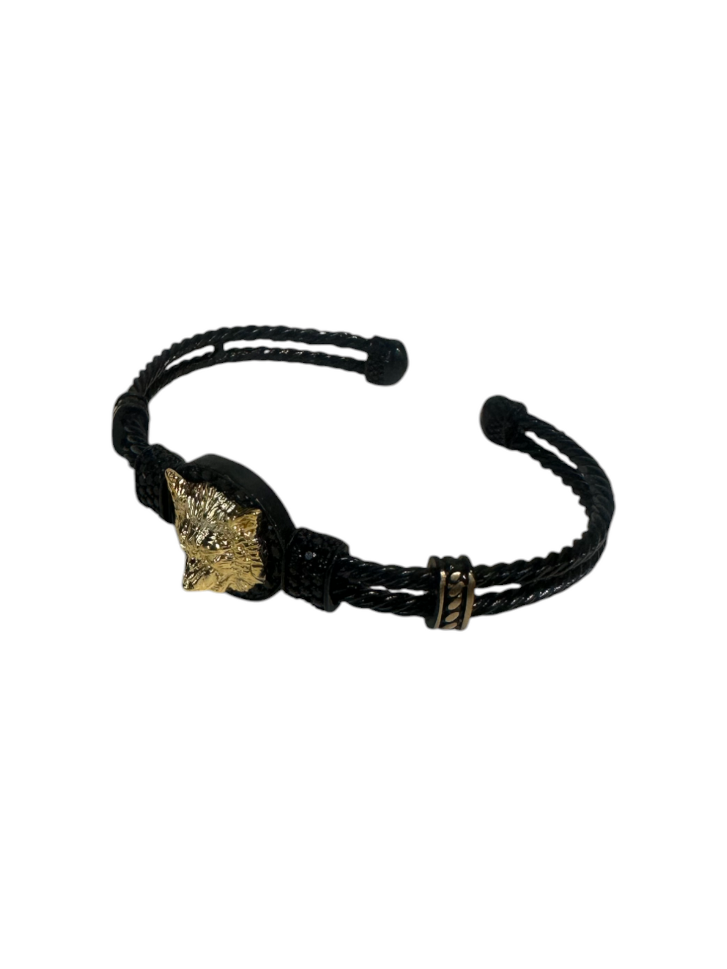 Stainless Steel Bangle Cuff Bracelet Wolf Pattern
