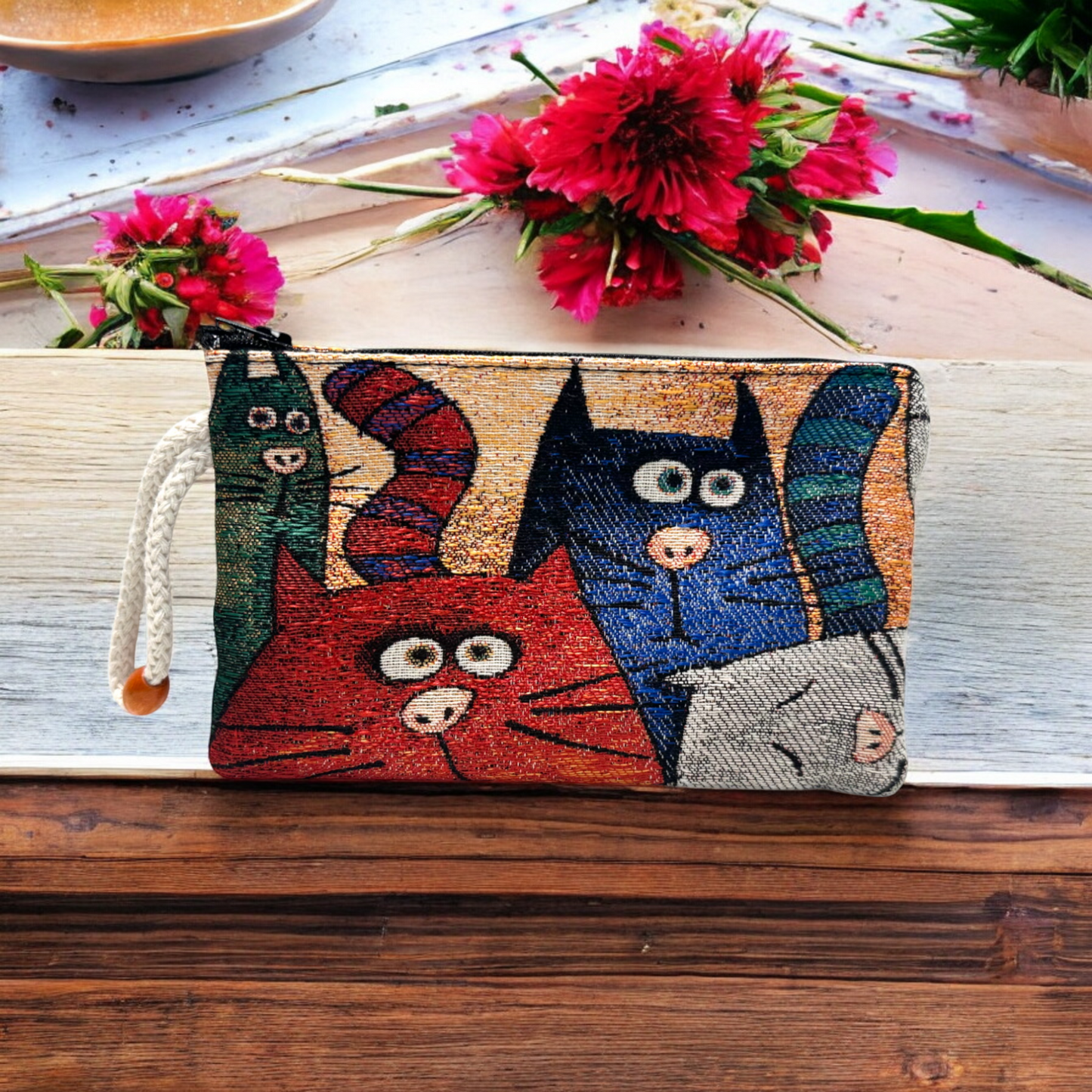 Authentic Tapestry Cats Pattern Wallet
