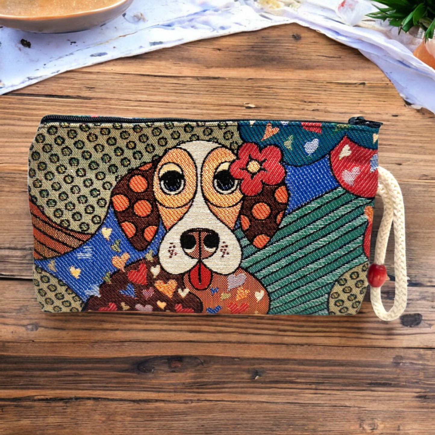 Authentic Tapestry Dog Pattern Wallet