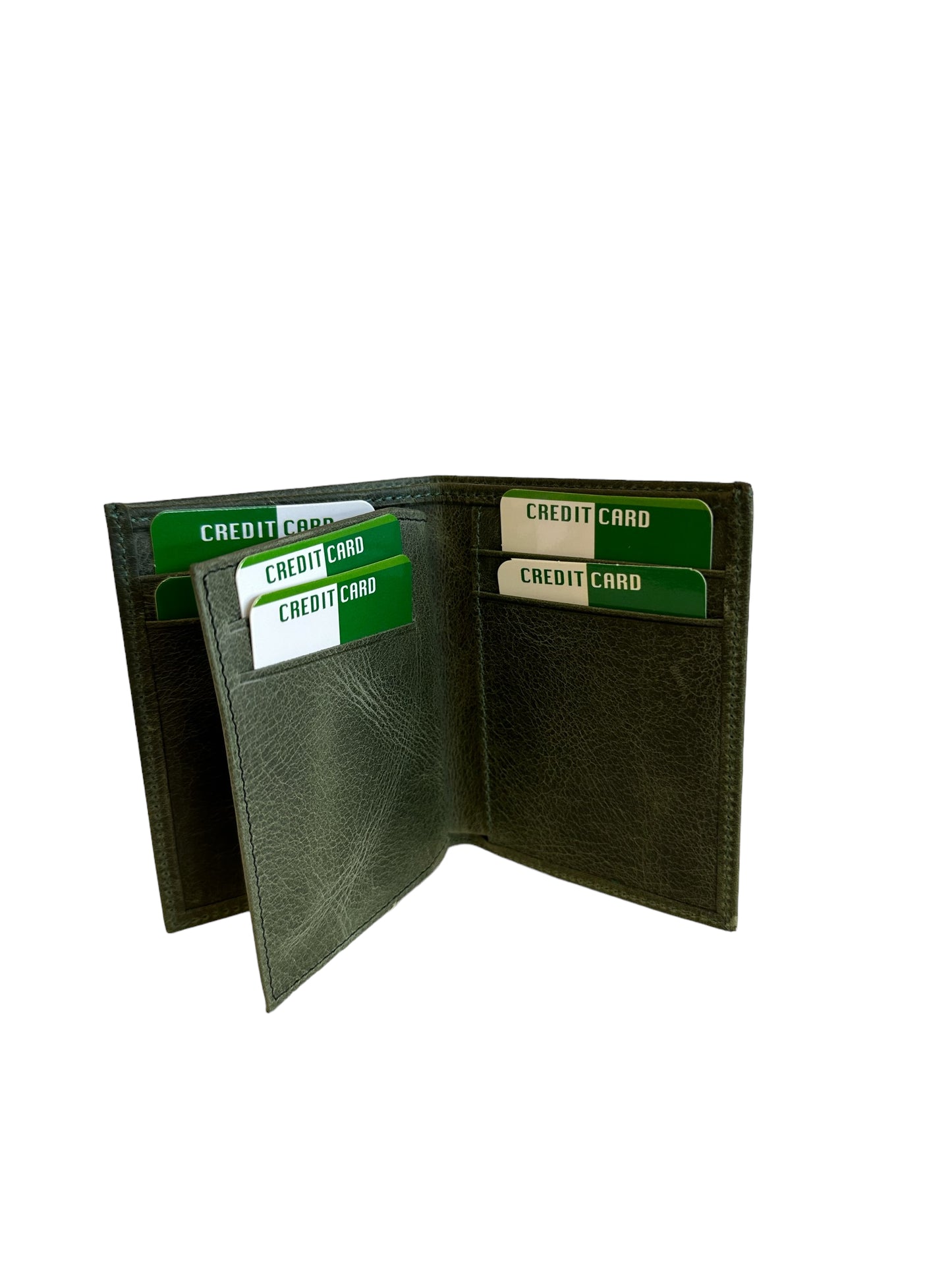 Leather Bifold Wallet Green