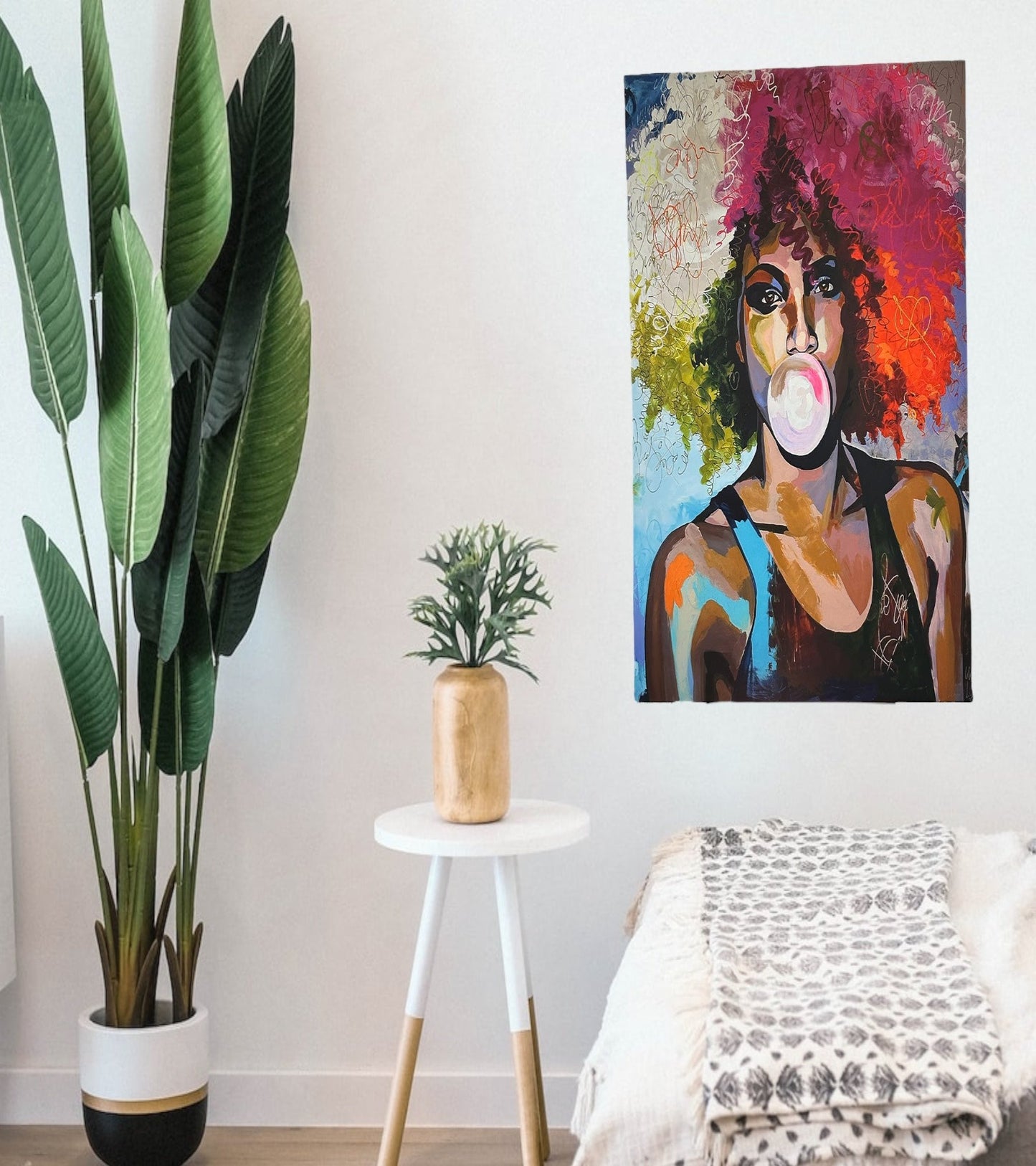 Canvas Print Wall Art Abstract African American Lady
