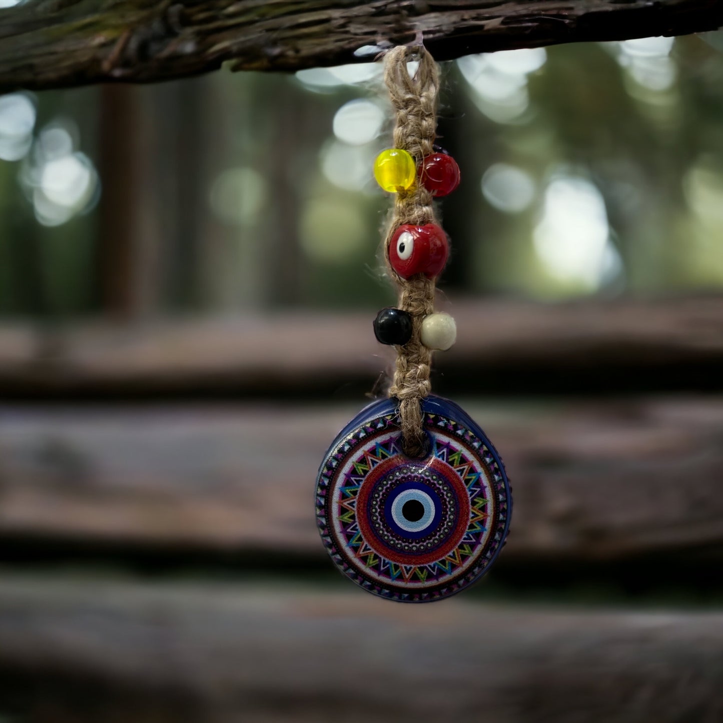 Evil Eye Glass Wall Hanging Decoration 2" inches