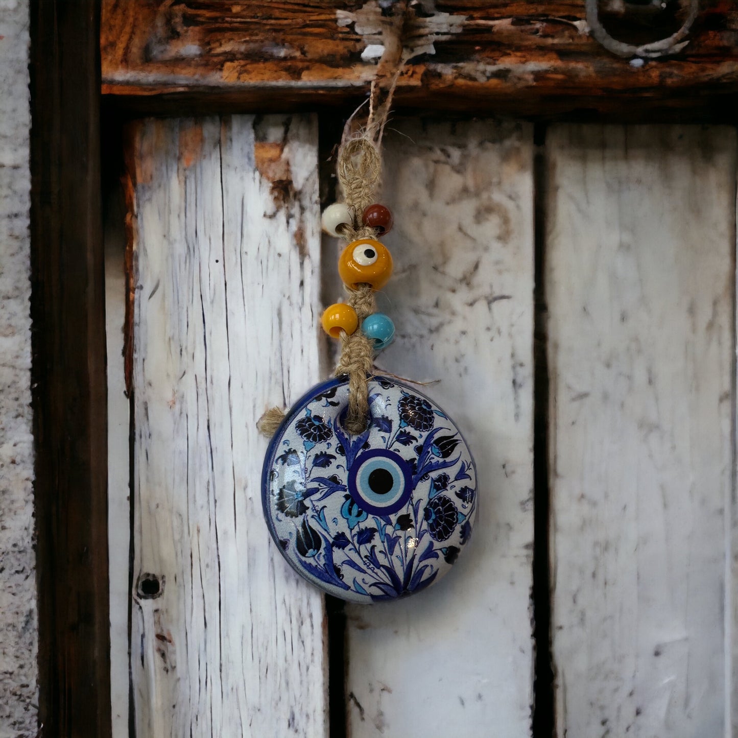 Evil Eye Glass Wall Hanging Decoration 2" inches