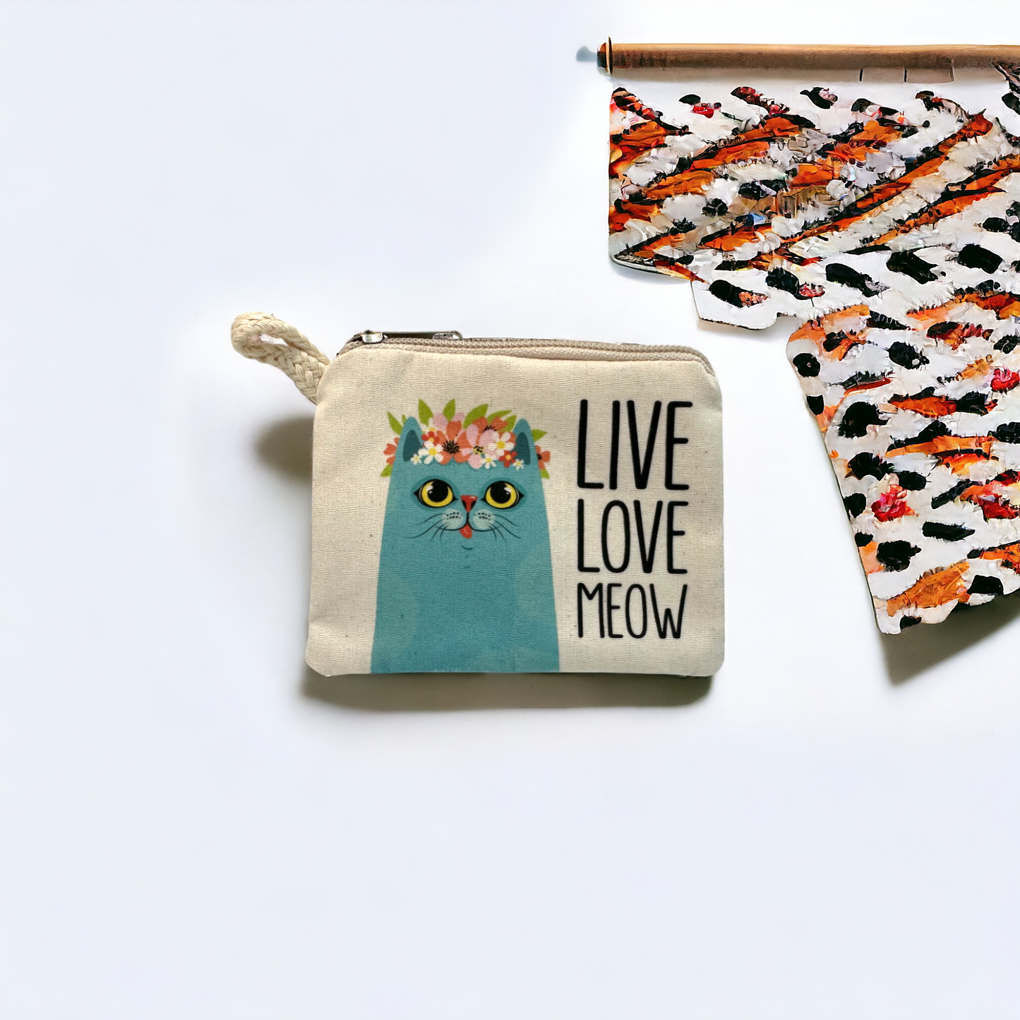 Cat Printed Canvas Wallets