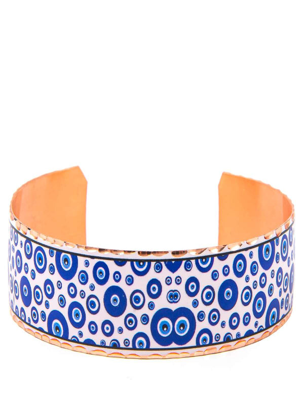 Copper Adjustable Bracelet Evil Eye Pattern