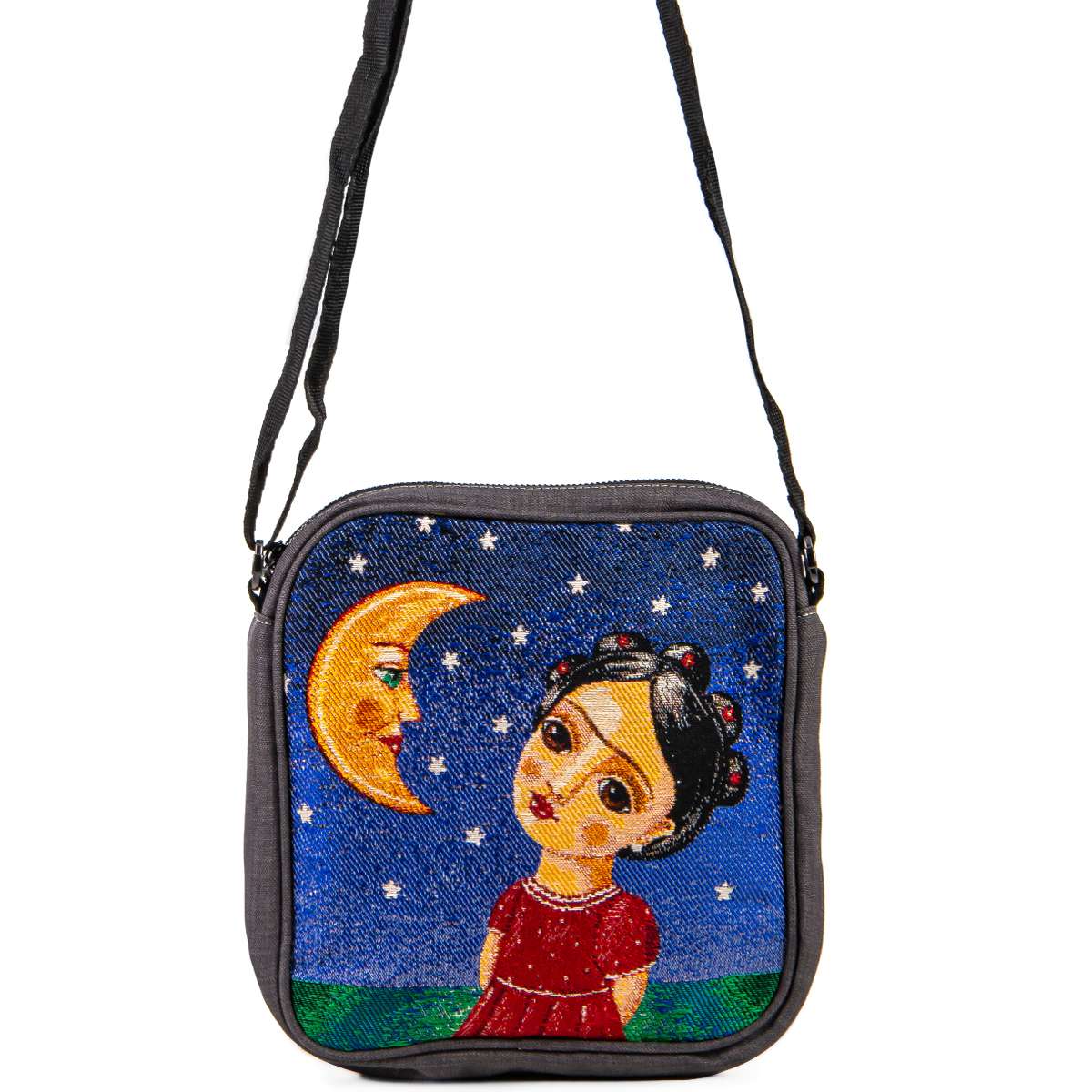 Vintage Tapestry Crossbody Bag