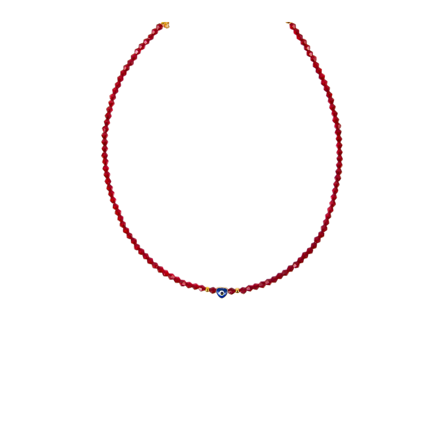Christal Evil Eye Necklace Red – Elegant Protection with Crystal Accents