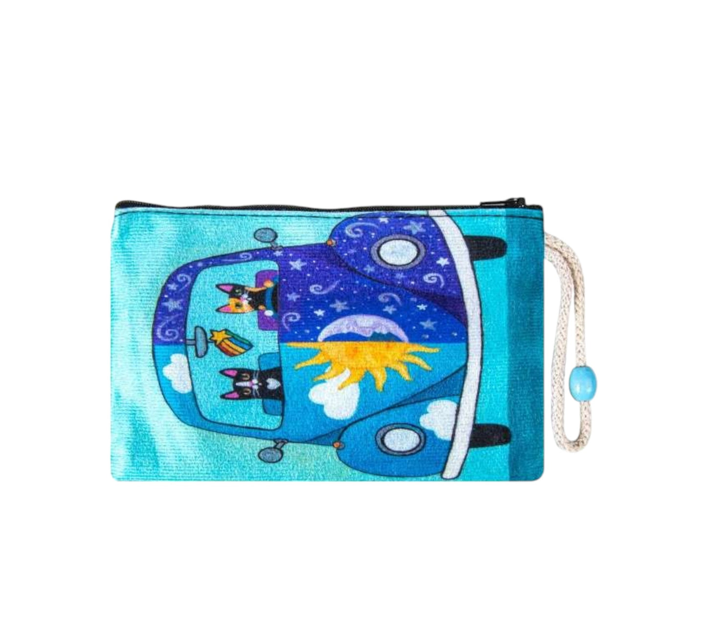 Clutch Velvet Wallet Cat Pattern Medium