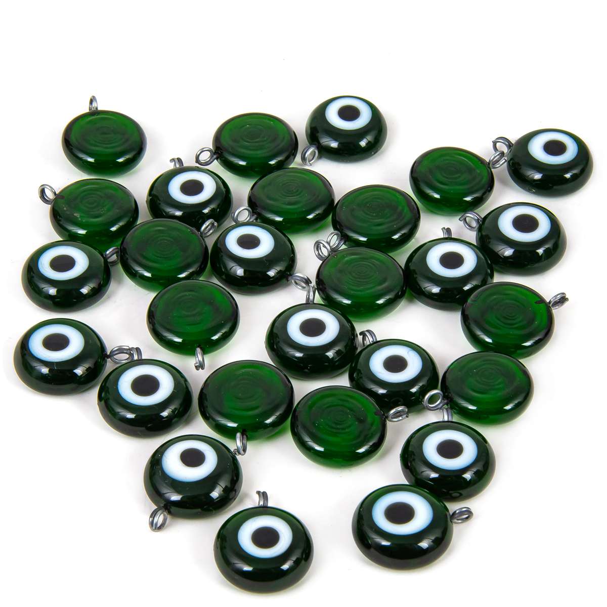 Handcrafted Glass Charm Evil Eye Pendants 10 Pieces