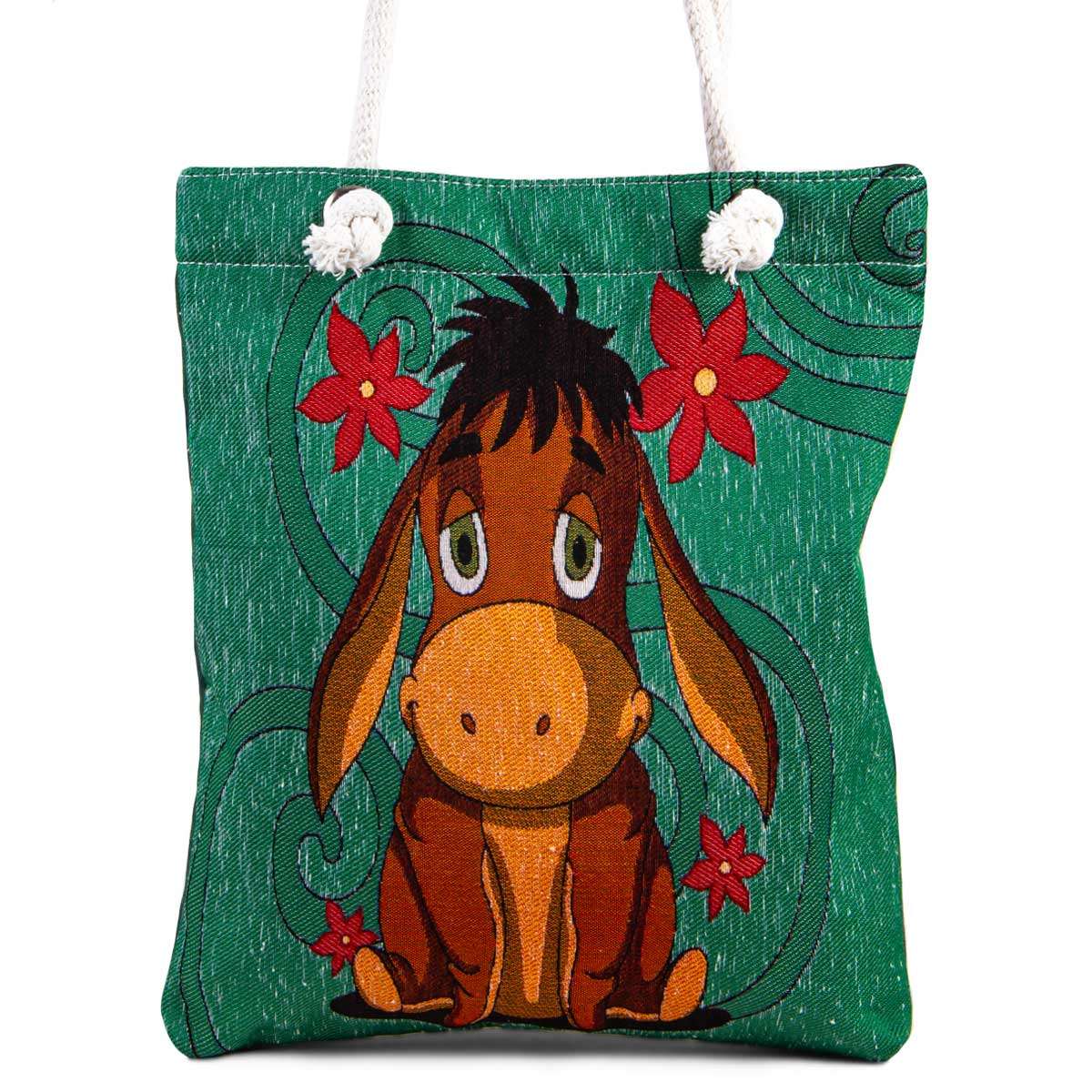 Vintage Tapestry Tote Bag Donkey Pattern