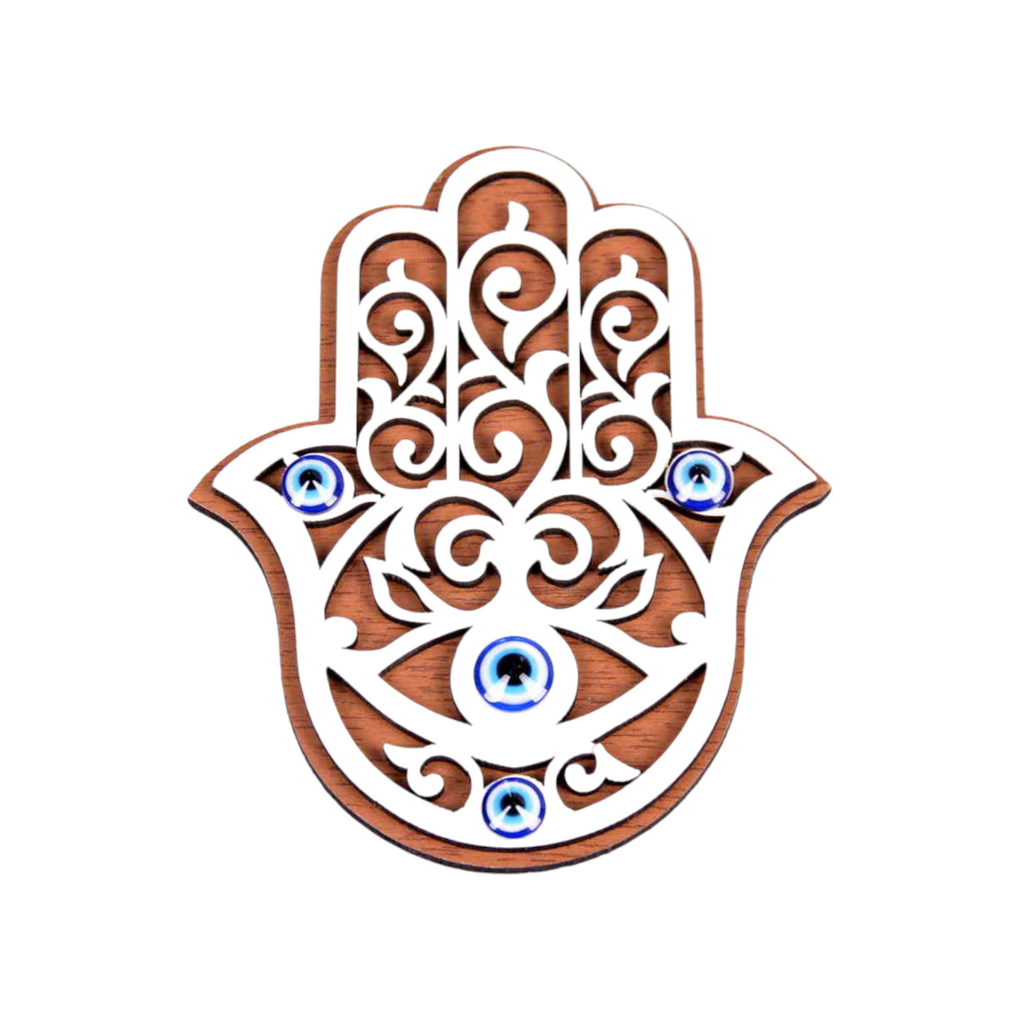Hand Themed Wooden Magnet Hamsa