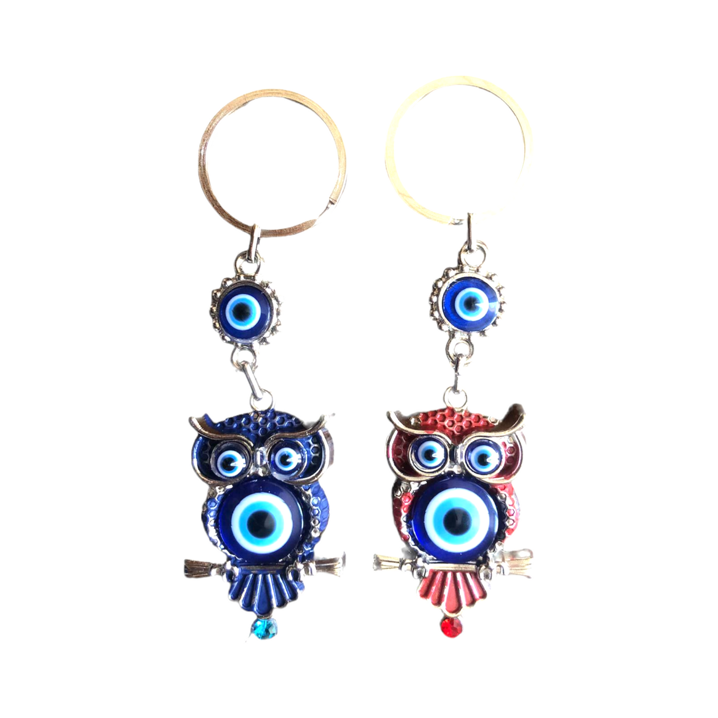 Evil Eye Good Luck Charm Keychains OWL
