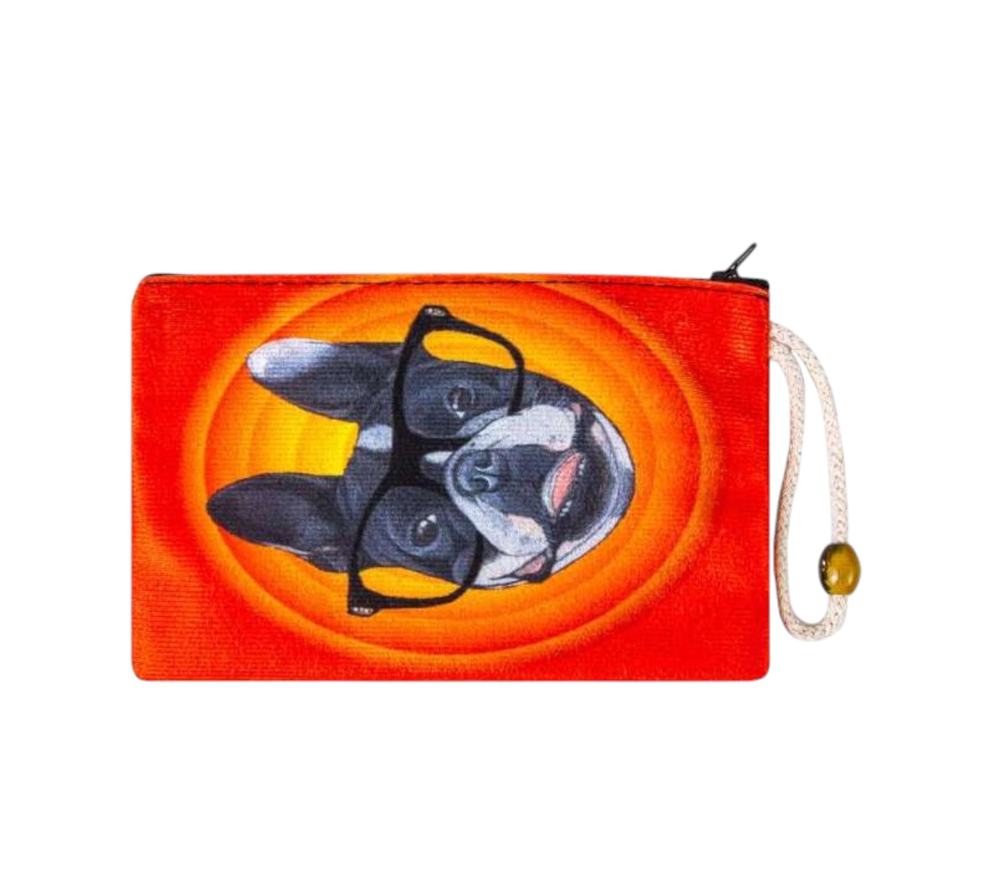 Clutch Velvet Wallet Dog Pattern Medium
