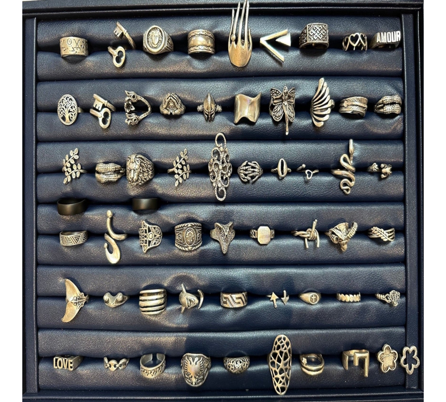Wholesale Zircon Stainless Adjustable Rings MIX Design