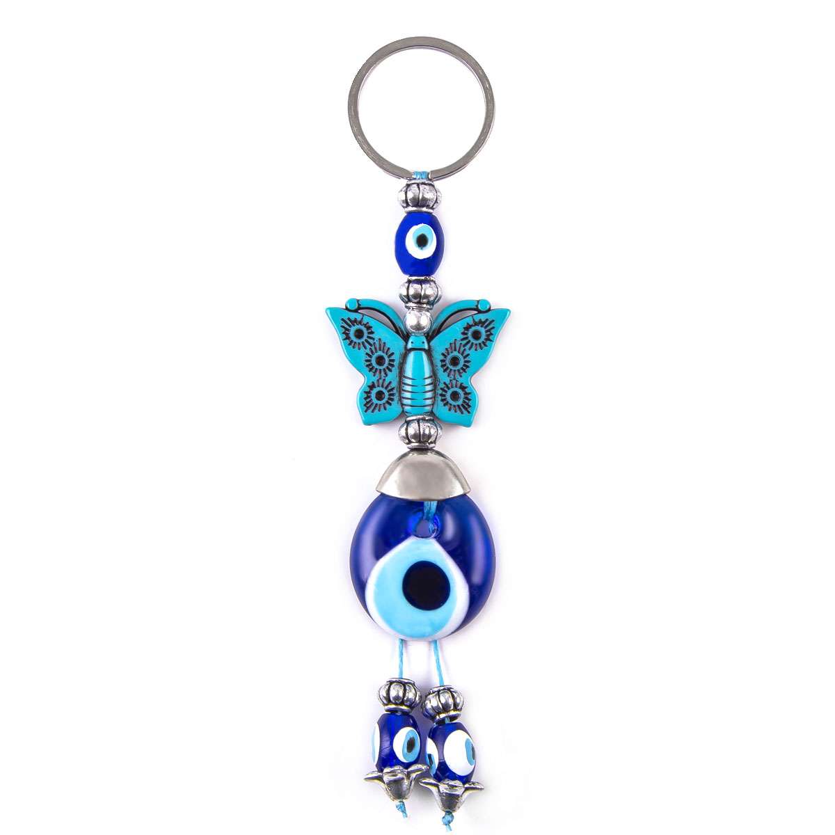 Butterfly Evil Eye Keychain