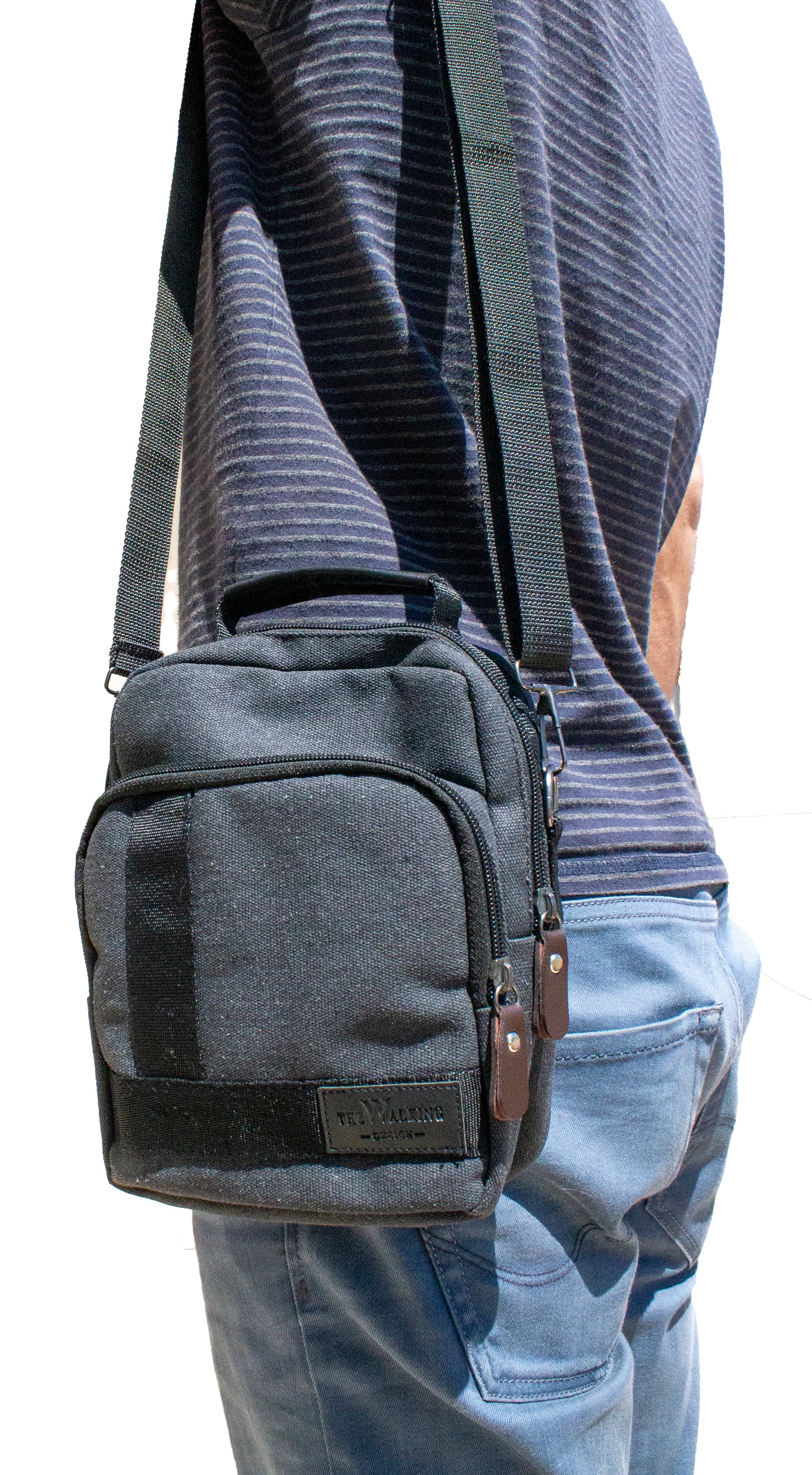 Canvas Unisex Travel Crossbody Bag Black