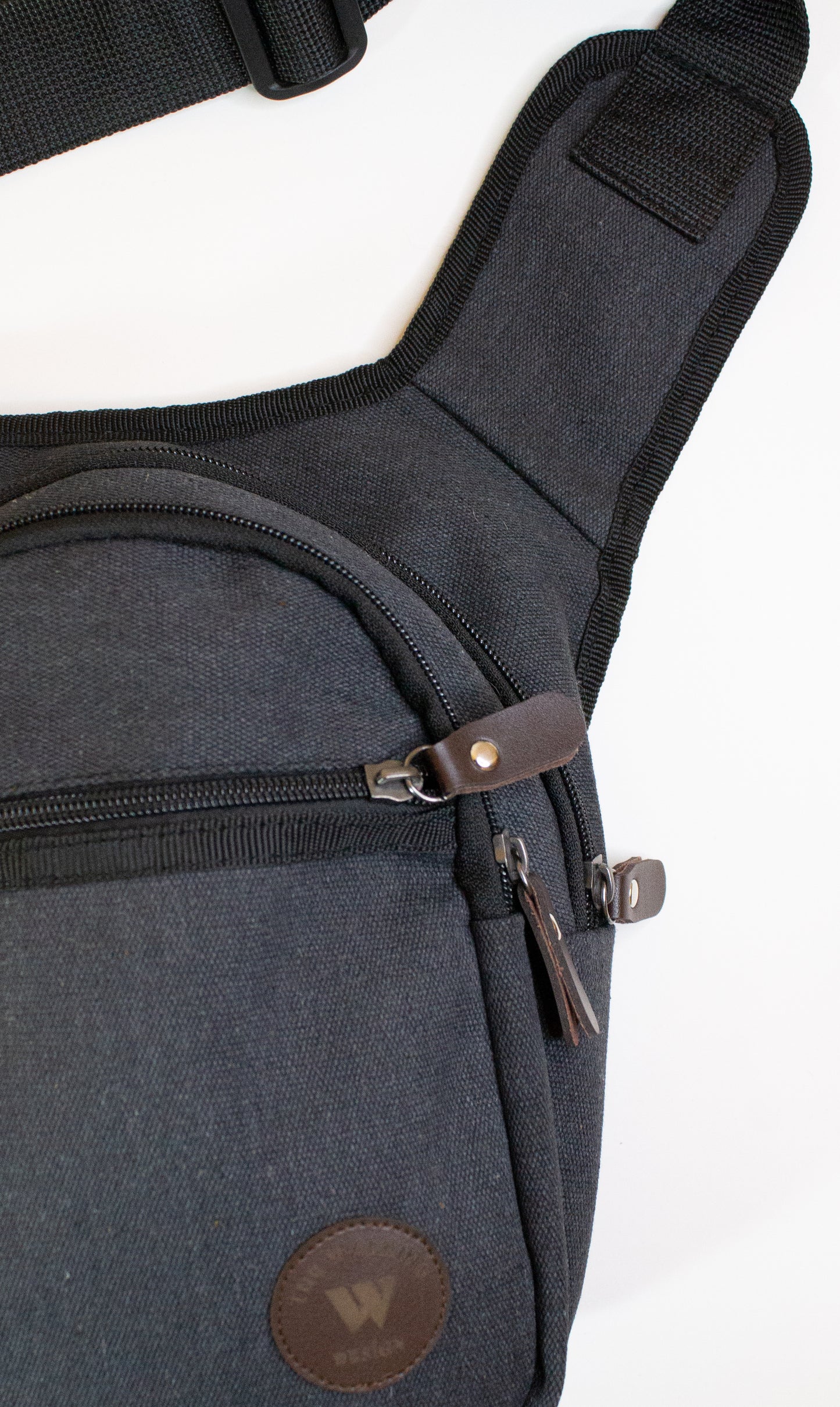 Canvas Unisex Sling Bag Fanny Waist Black