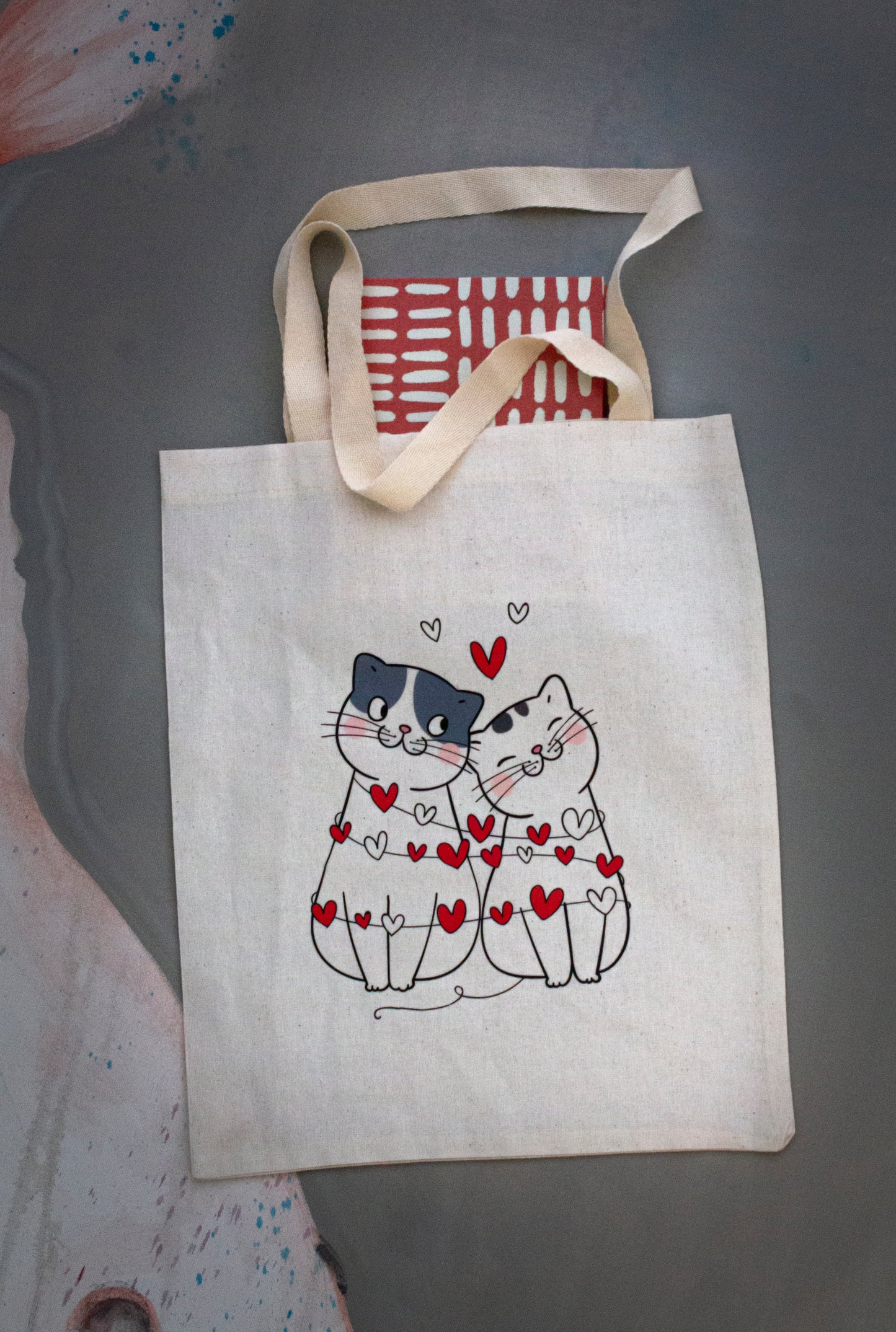 Organic Cotton Tote Bag Cat