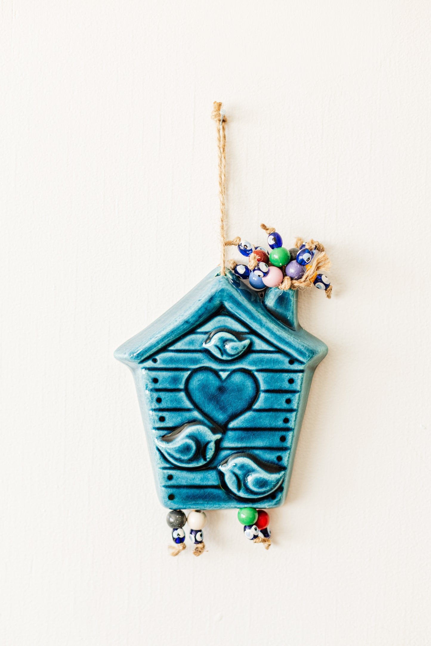 Handmade Ceramic Art Good Luck Charm Wall Hanging