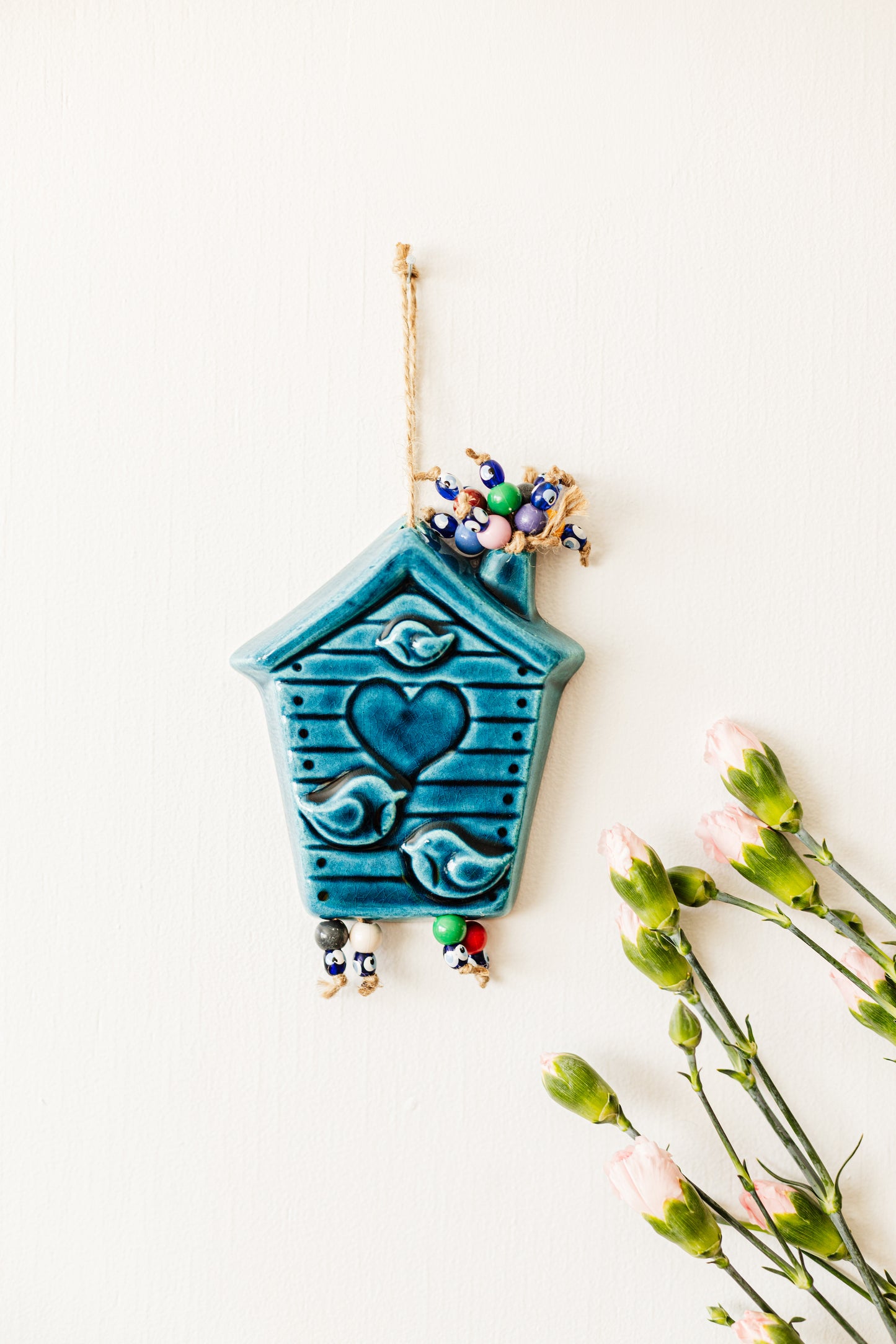 Handmade Ceramic Art Good Luck Charm Wall Hanging