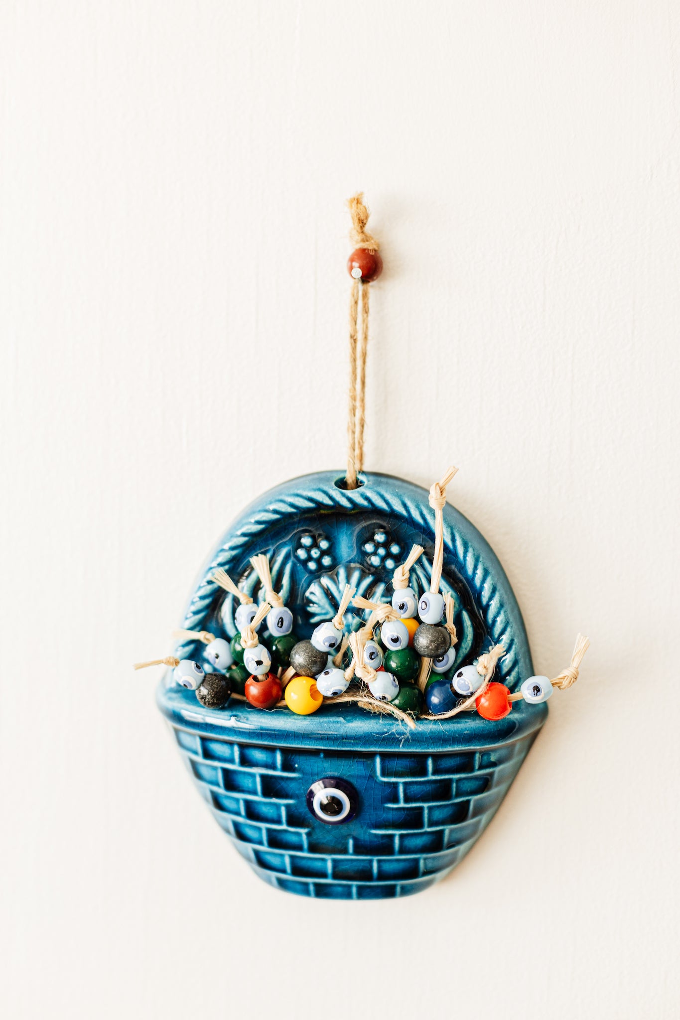 Handmade Ceramic Art Good Luck Charm Wall Hanging