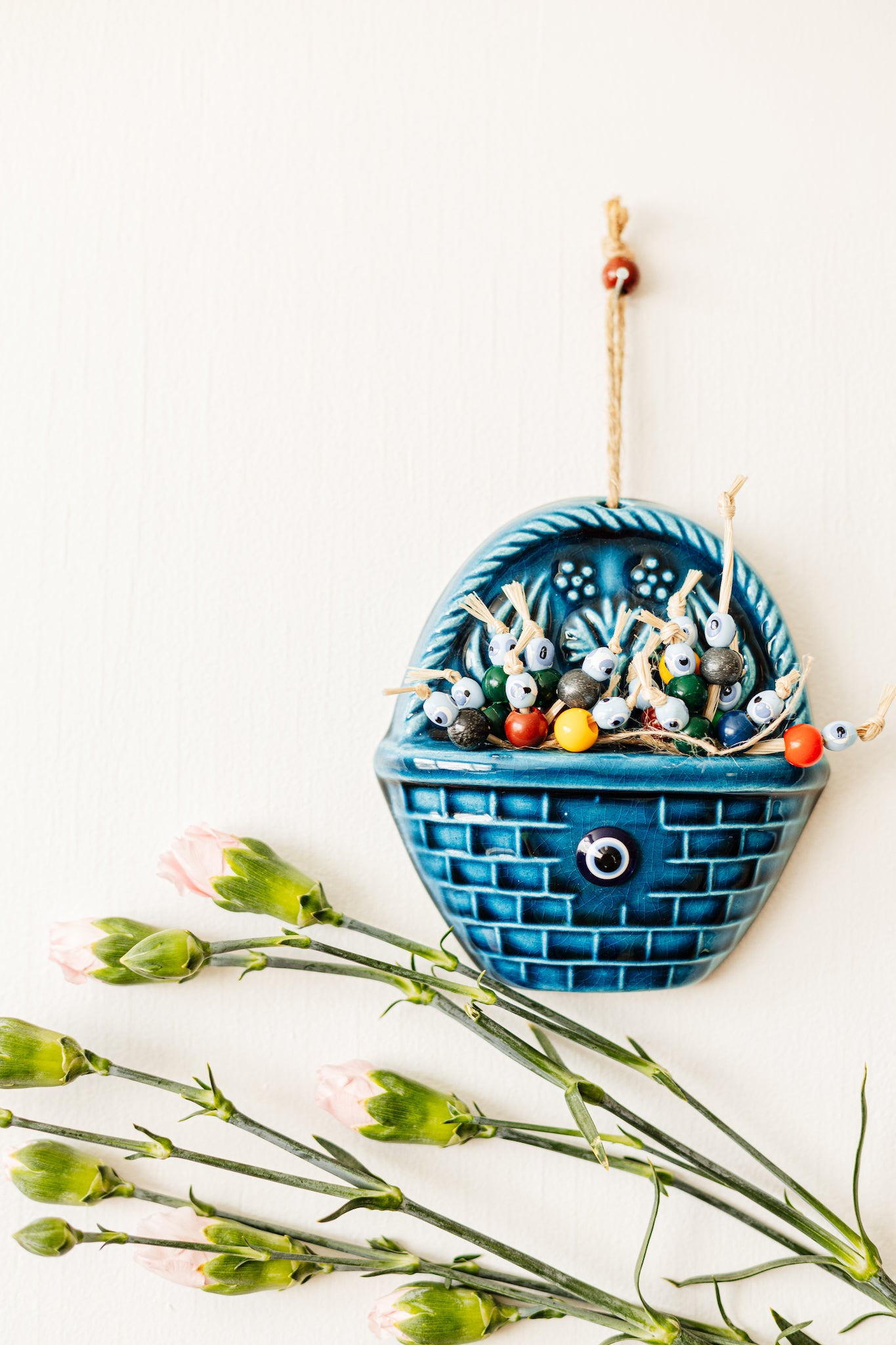 Handmade Ceramic Art Good Luck Charm Wall Hanging