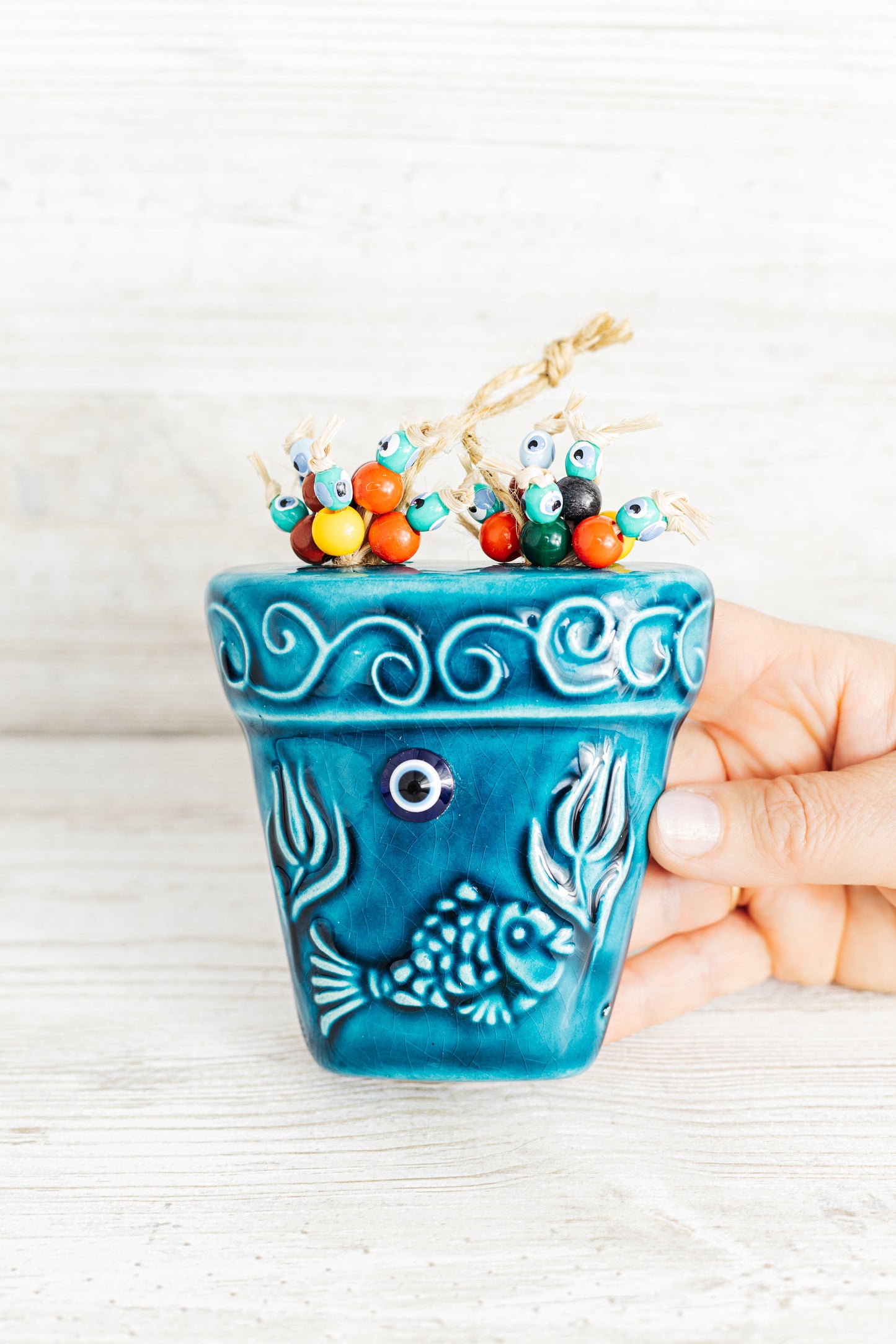 Handmade Ceramic Art Good Luck Charm Wall Hanging