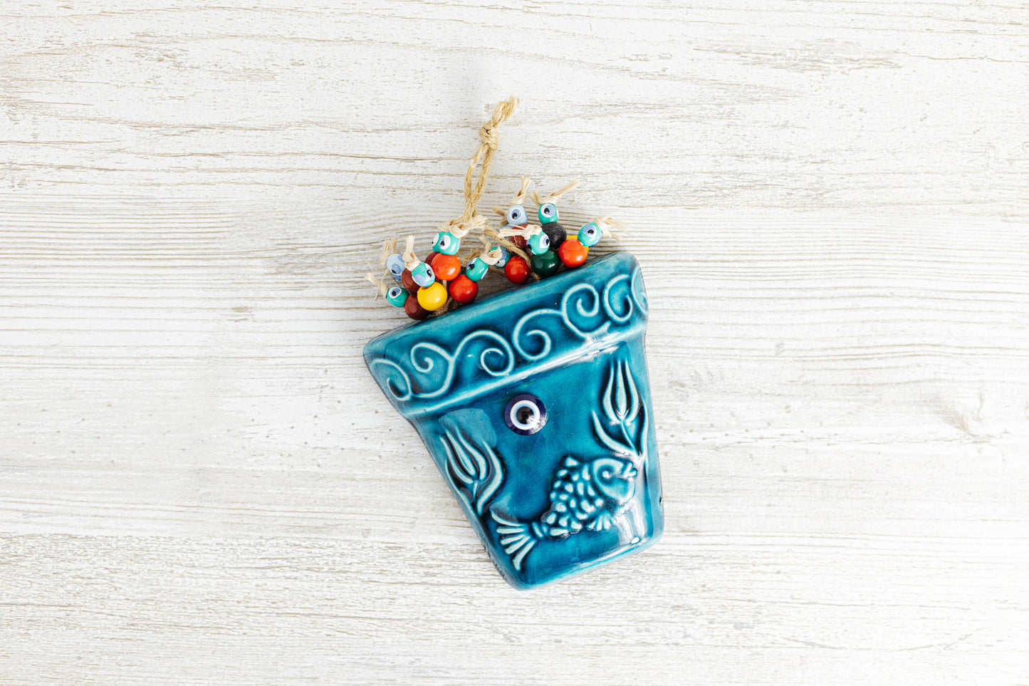 Handmade Ceramic Art Good Luck Charm Wall Hanging