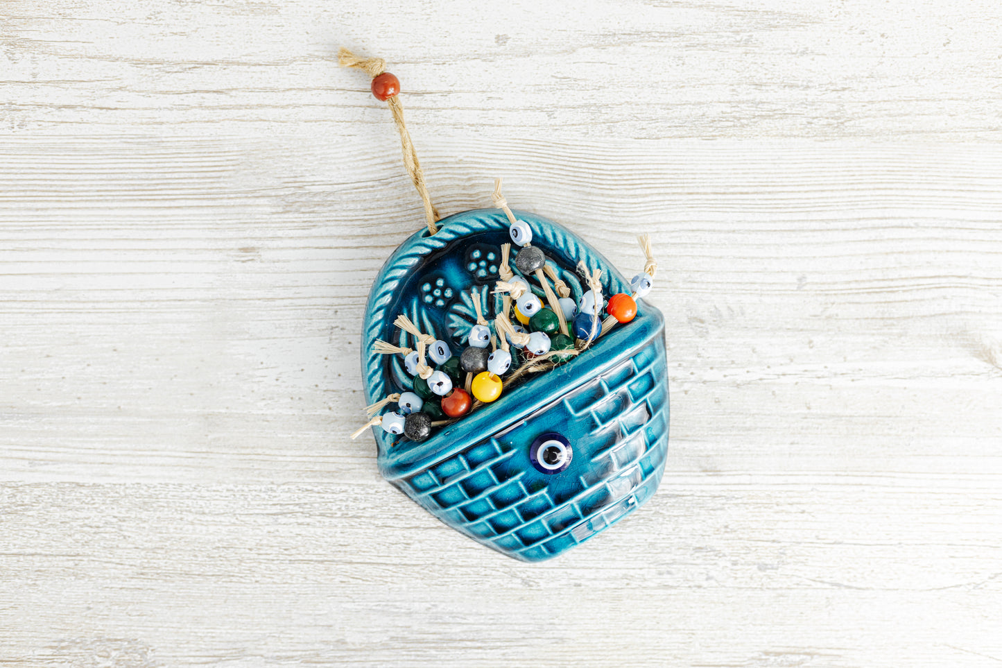 Handmade Ceramic Art Good Luck Charm Wall Hanging