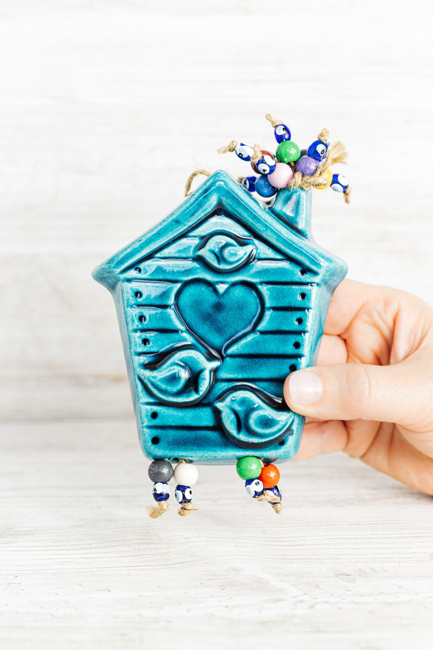 Handmade Ceramic Art Good Luck Charm Wall Hanging