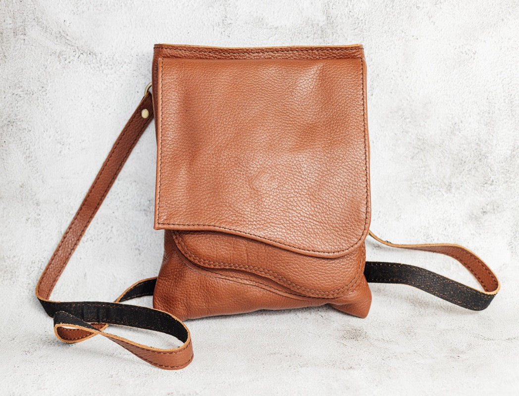 Handmade Women Adjustable Cross Body Brown