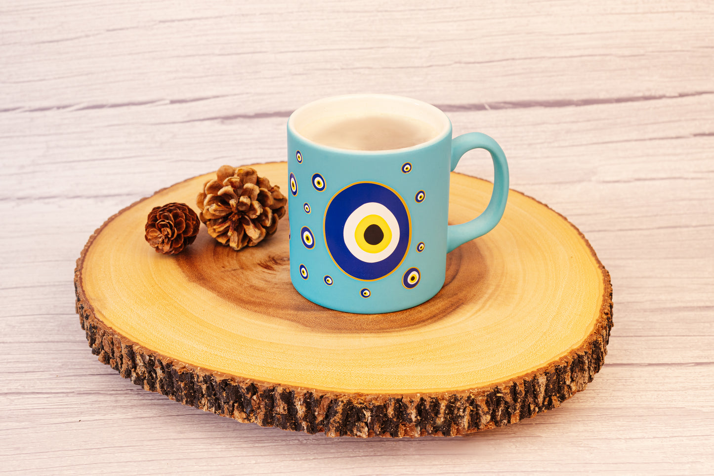 Ceramic Evil Eye Mugs Turquoise