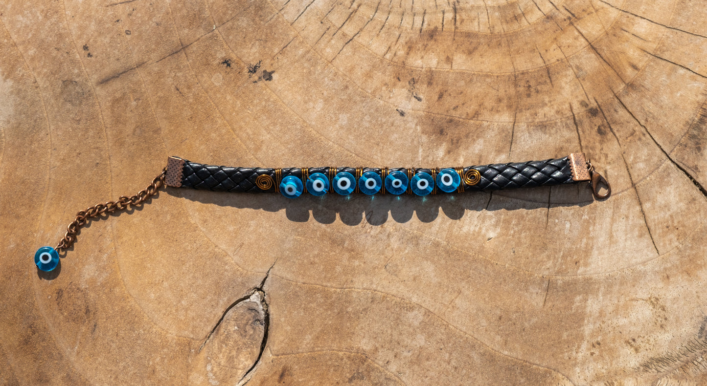 Handmade Evil Eye Glass Beads Turquise Bracelet