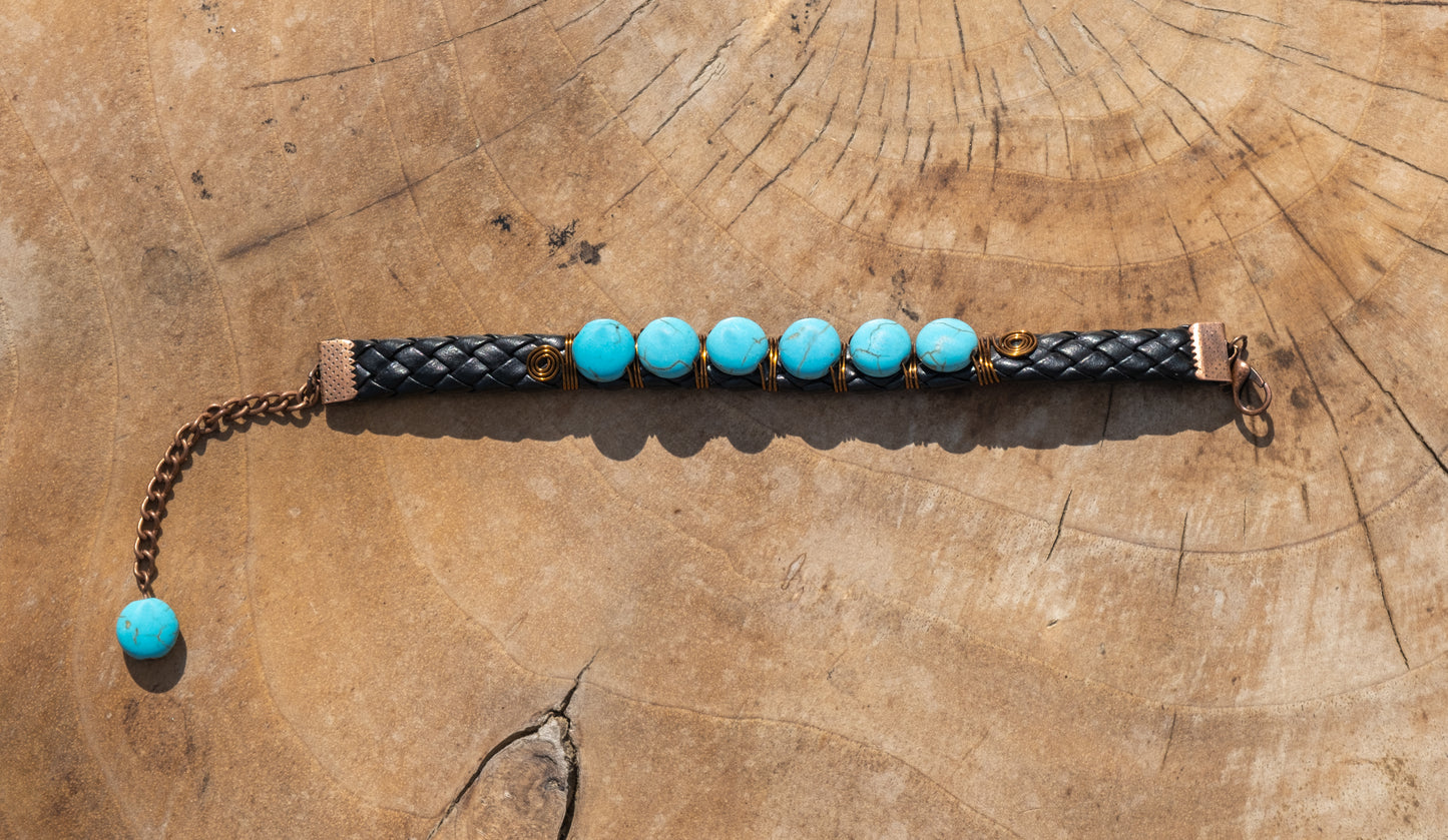 Handmade Glass Beads Blue Bracelet