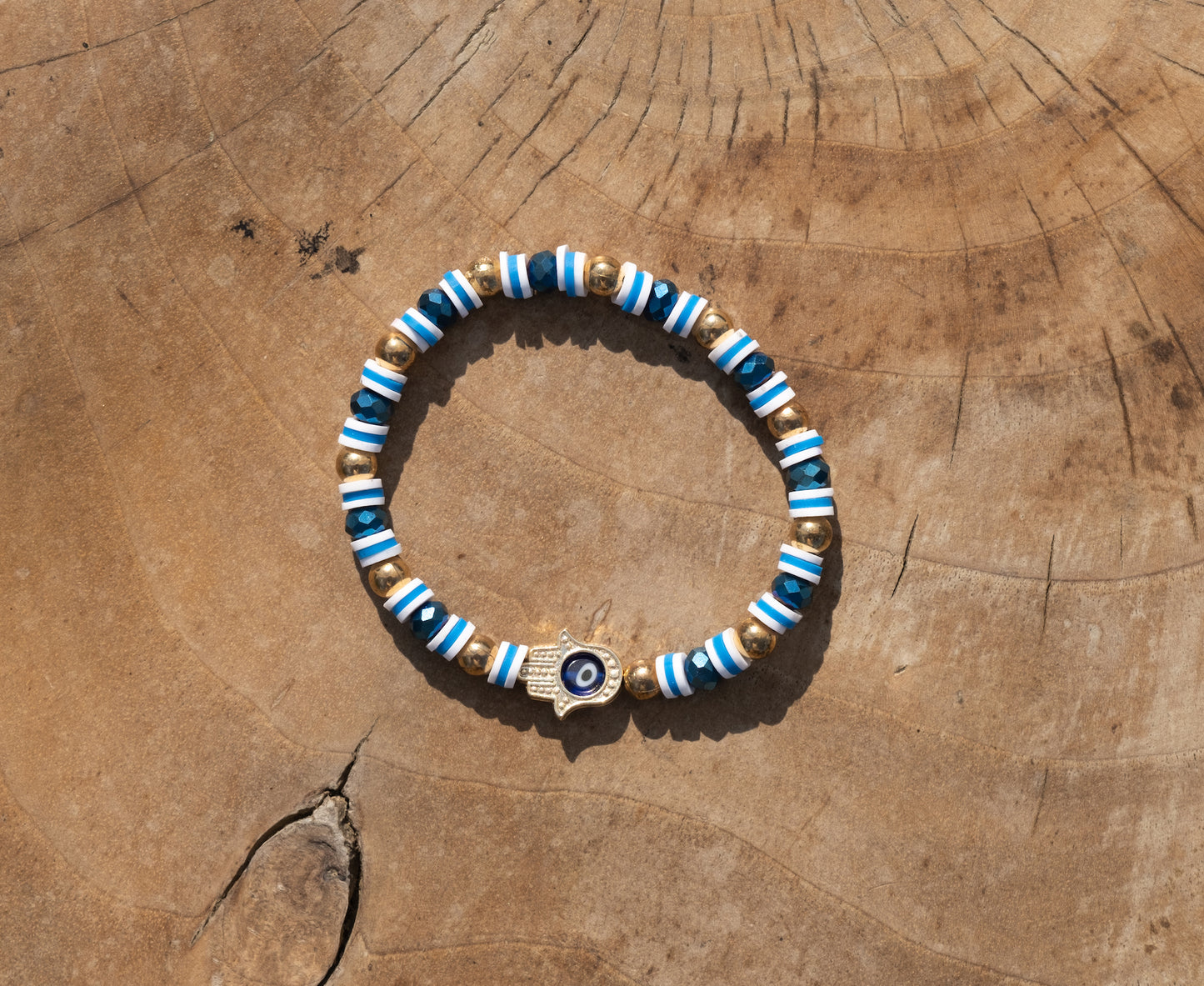 6mm Minimalist White Bracelet, Hamsa, Unisex Multi Size