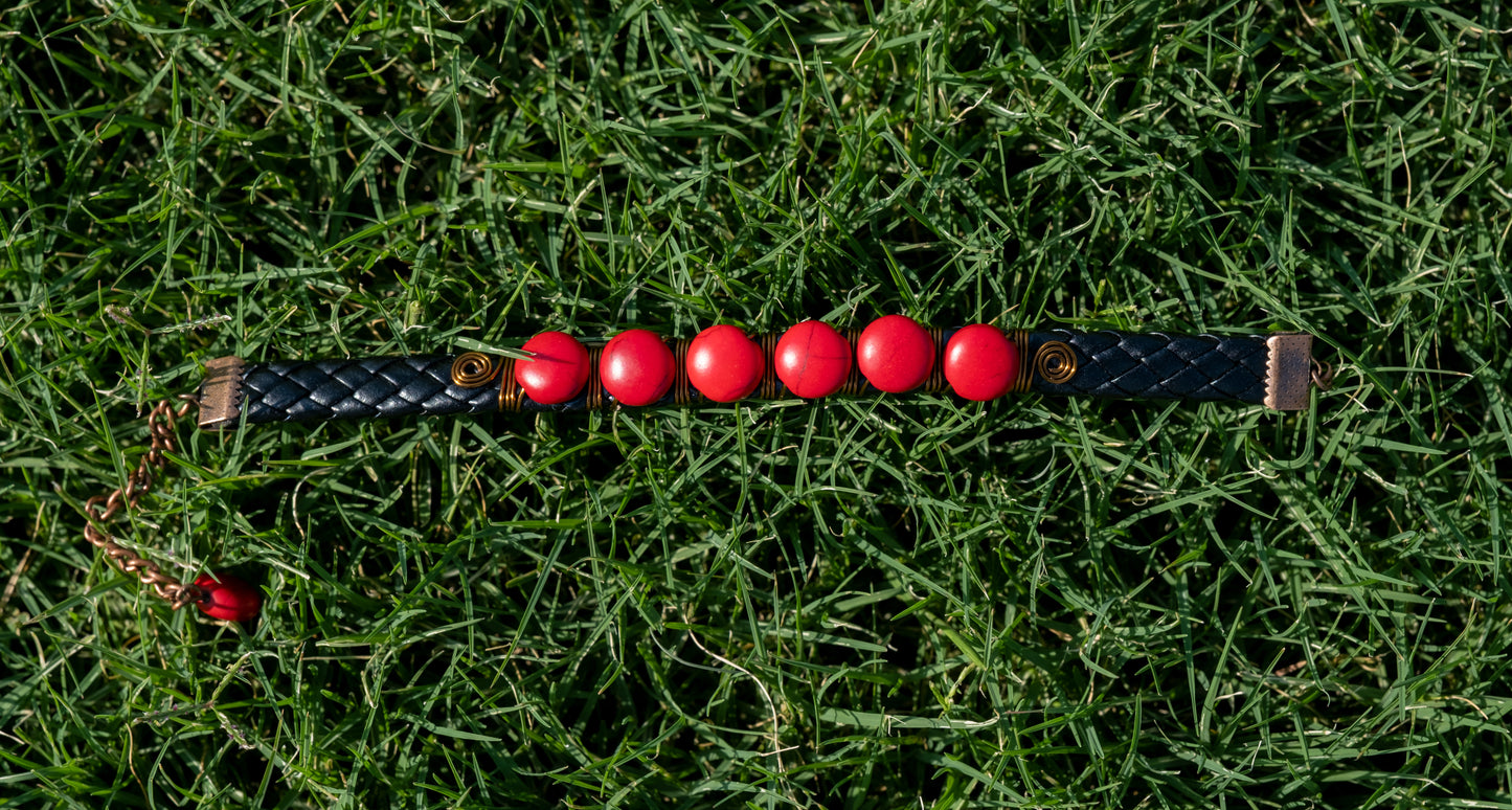 Handmade Glass Beads Red Bracelet
