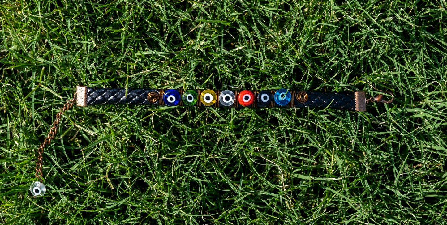 Handmade Evil Eye Glass Beads Colorful Bracelet