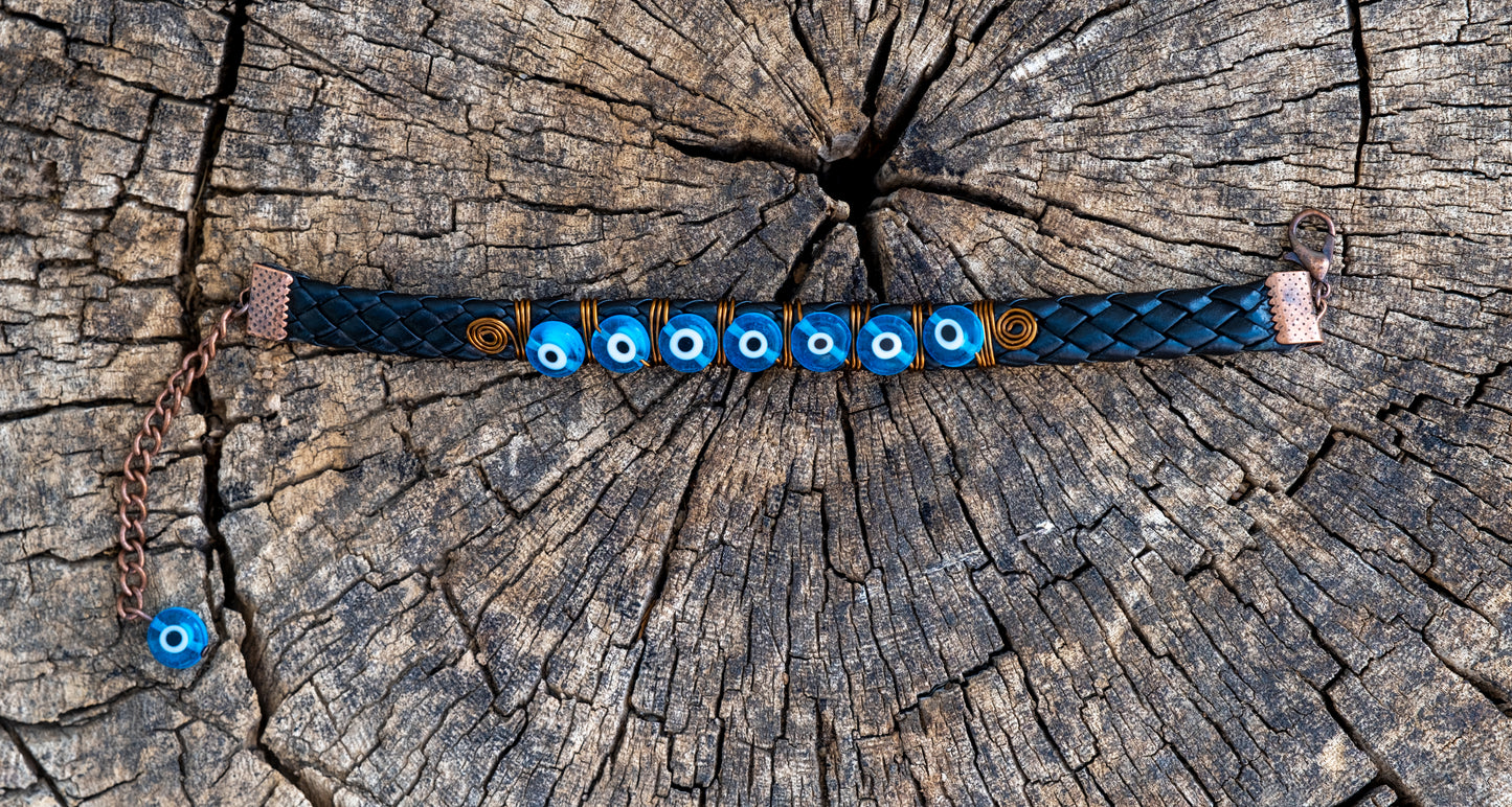 Handmade Evil Eye Glass Beads Turquise Bracelet