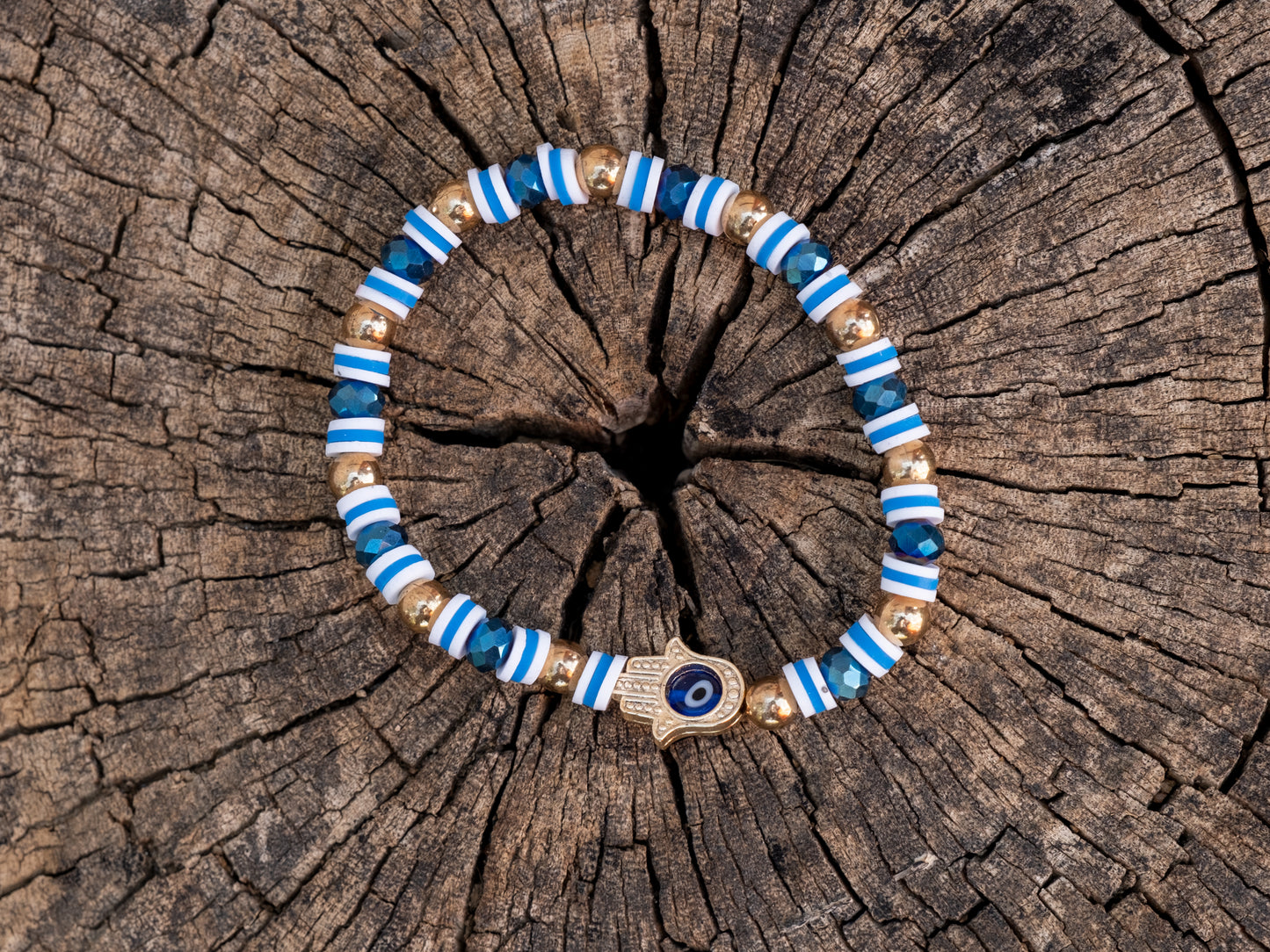 6mm Minimalist White Bracelet, Hamsa, Unisex Multi Size