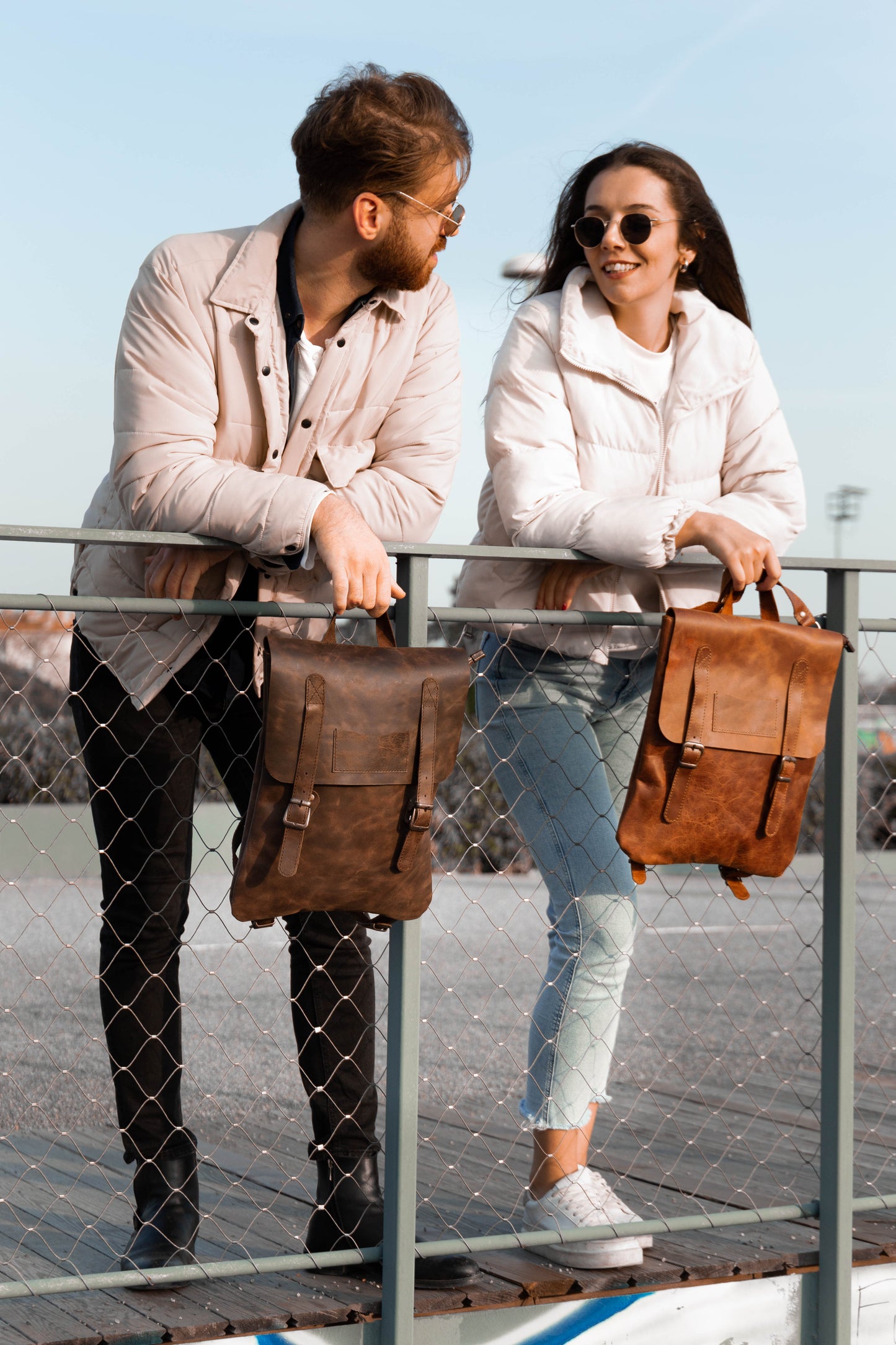Handmade Genuine Leather Laptop Unisex Backpack Brown Vintage