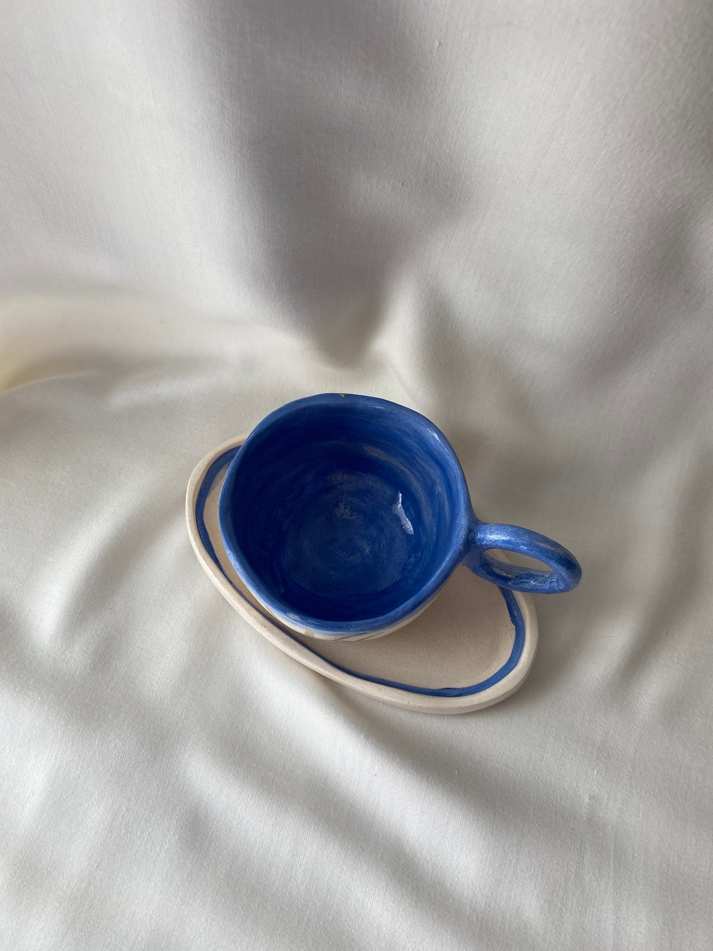 Handmade Pottery Tea coffee Mug Cup Sets Evil Eye